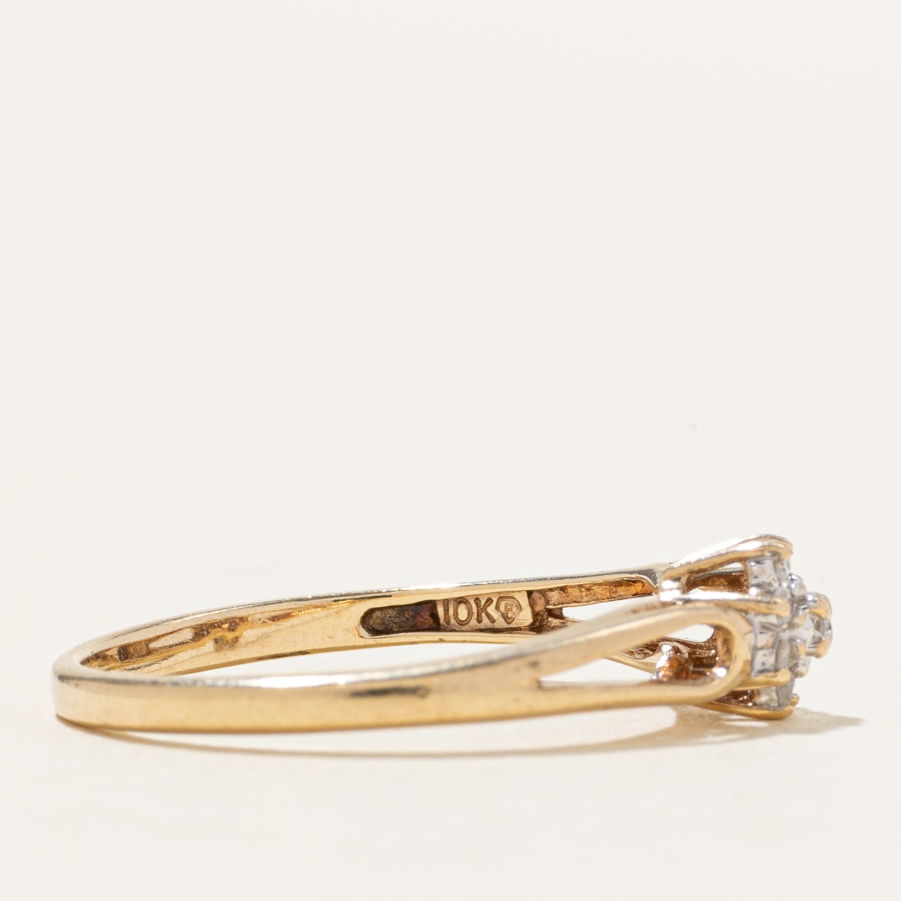 10k Diamond Cluster Bypassed Cathedral Ring | SZ 6.75