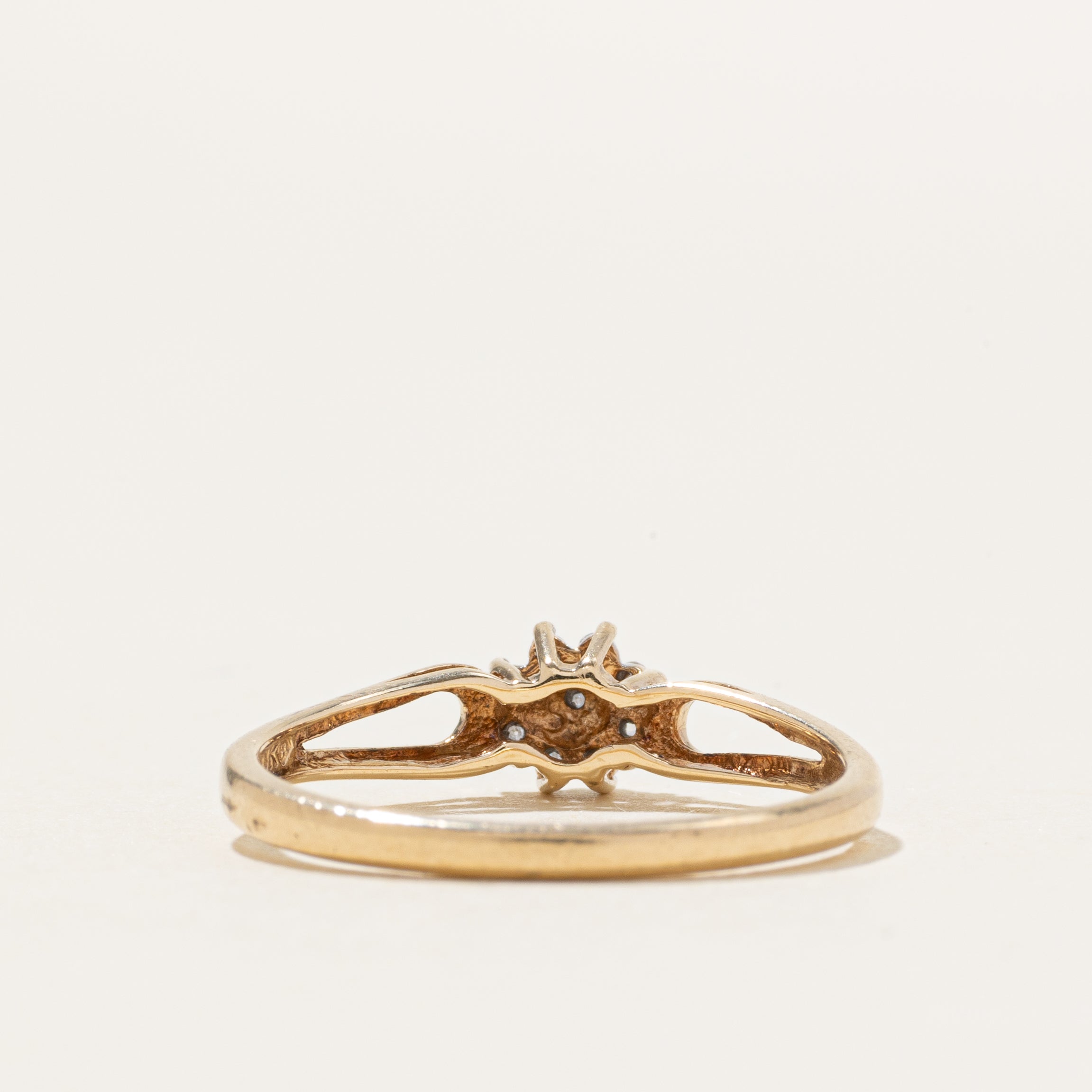 10k Diamond Cluster Bypassed Cathedral Ring | SZ 6.75