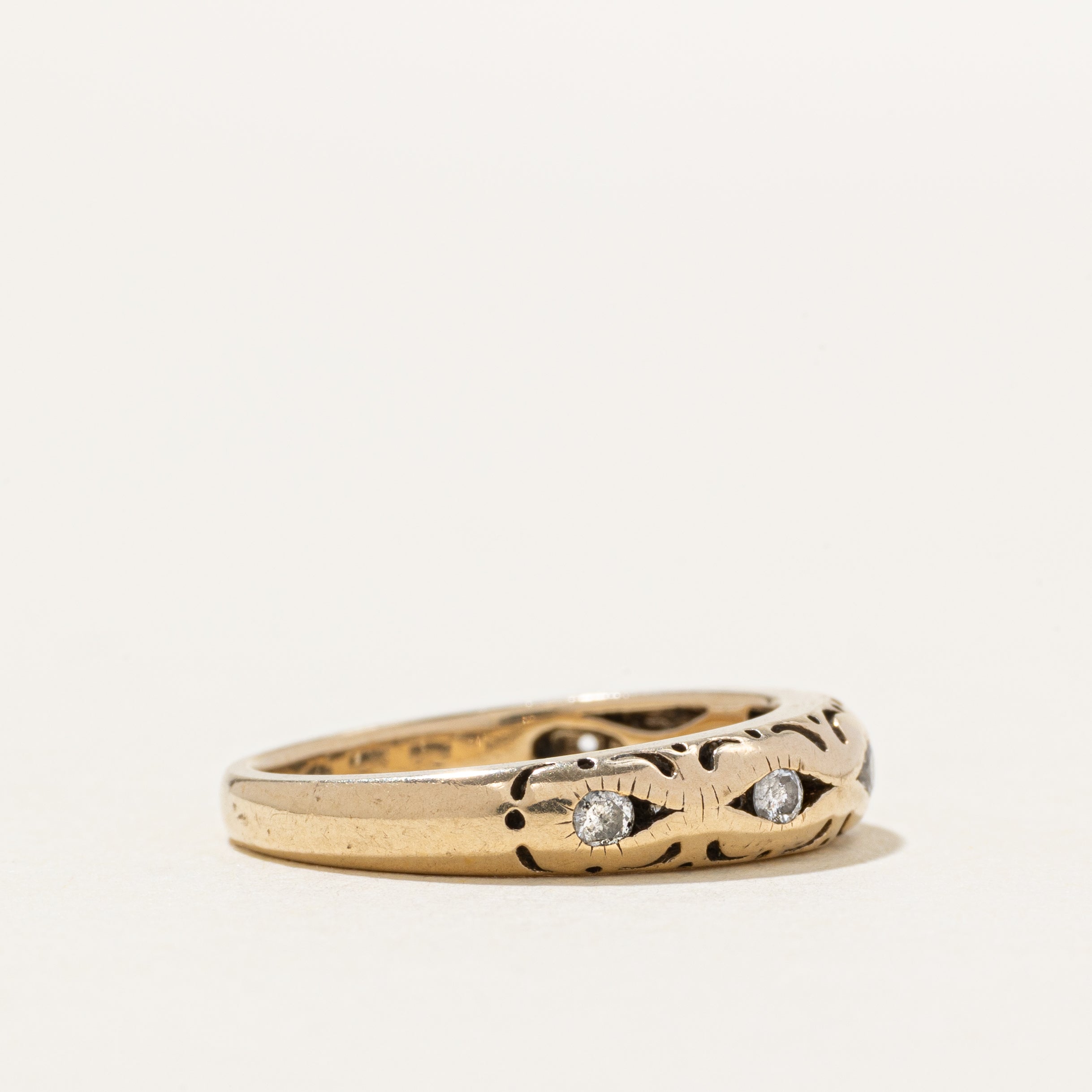 Five Stone Diamond Perforated Ring | SZ 5