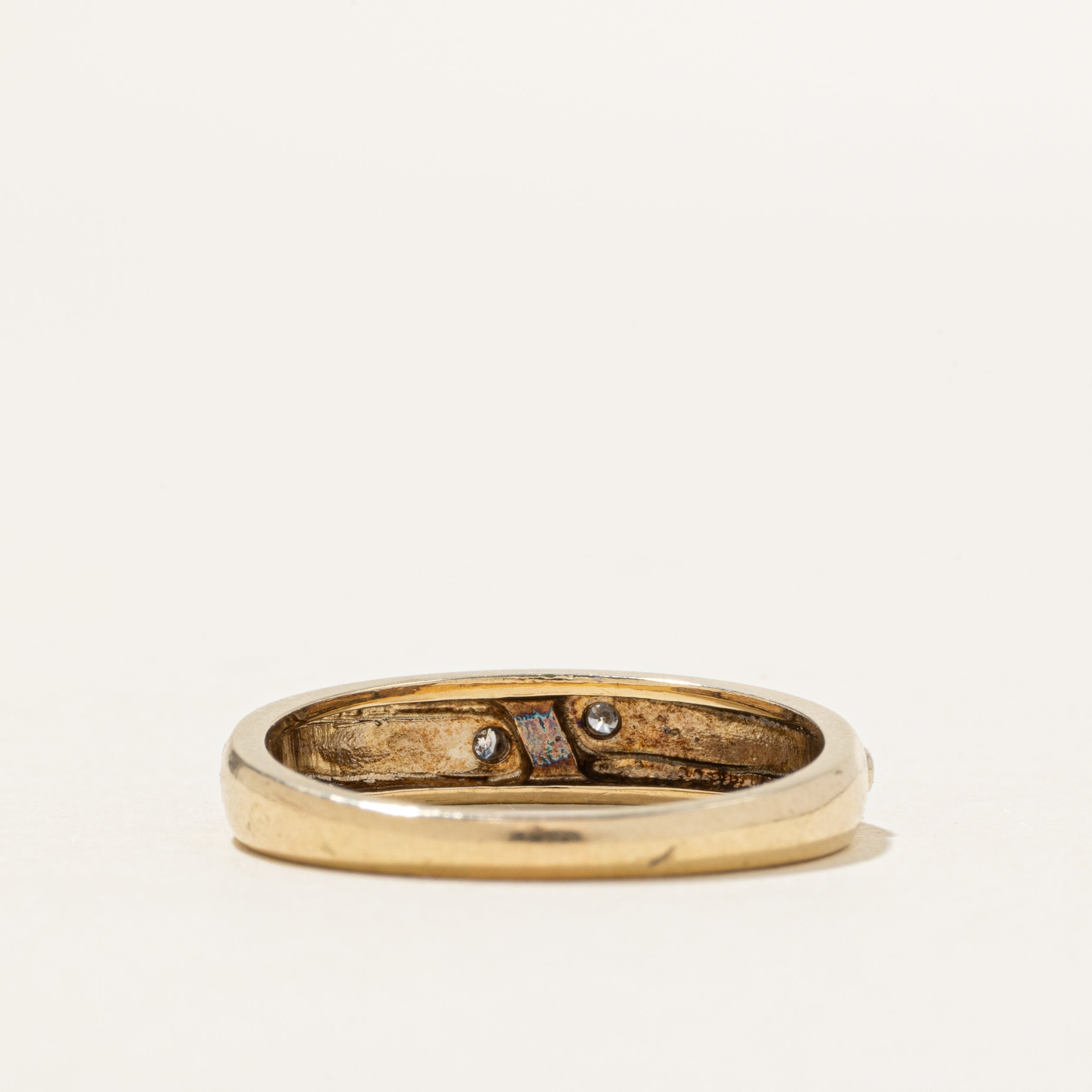 10k Two Tone Diamond Accent Ring | SZ 7.5