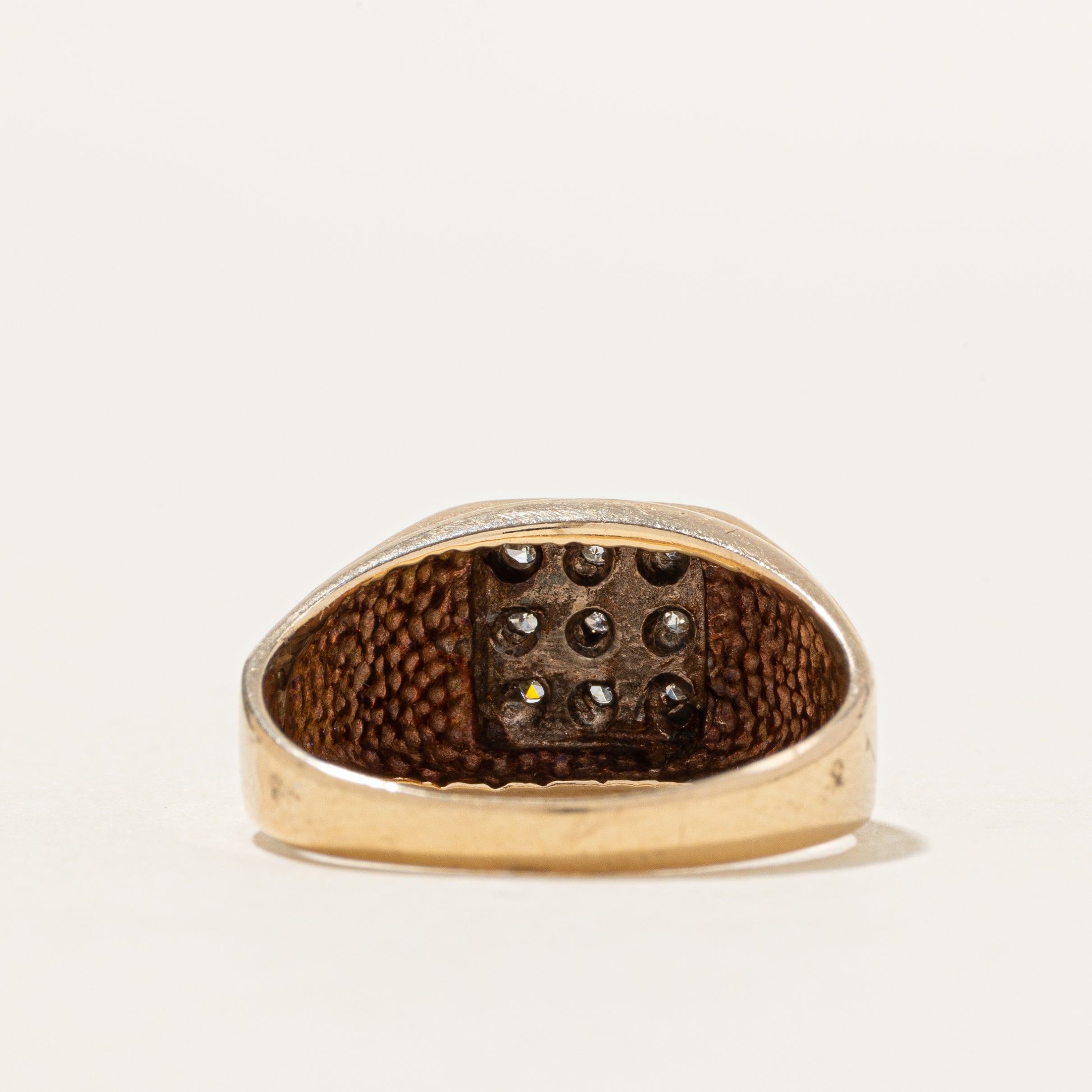 Diamond Grid Signet Ring | SZ 7