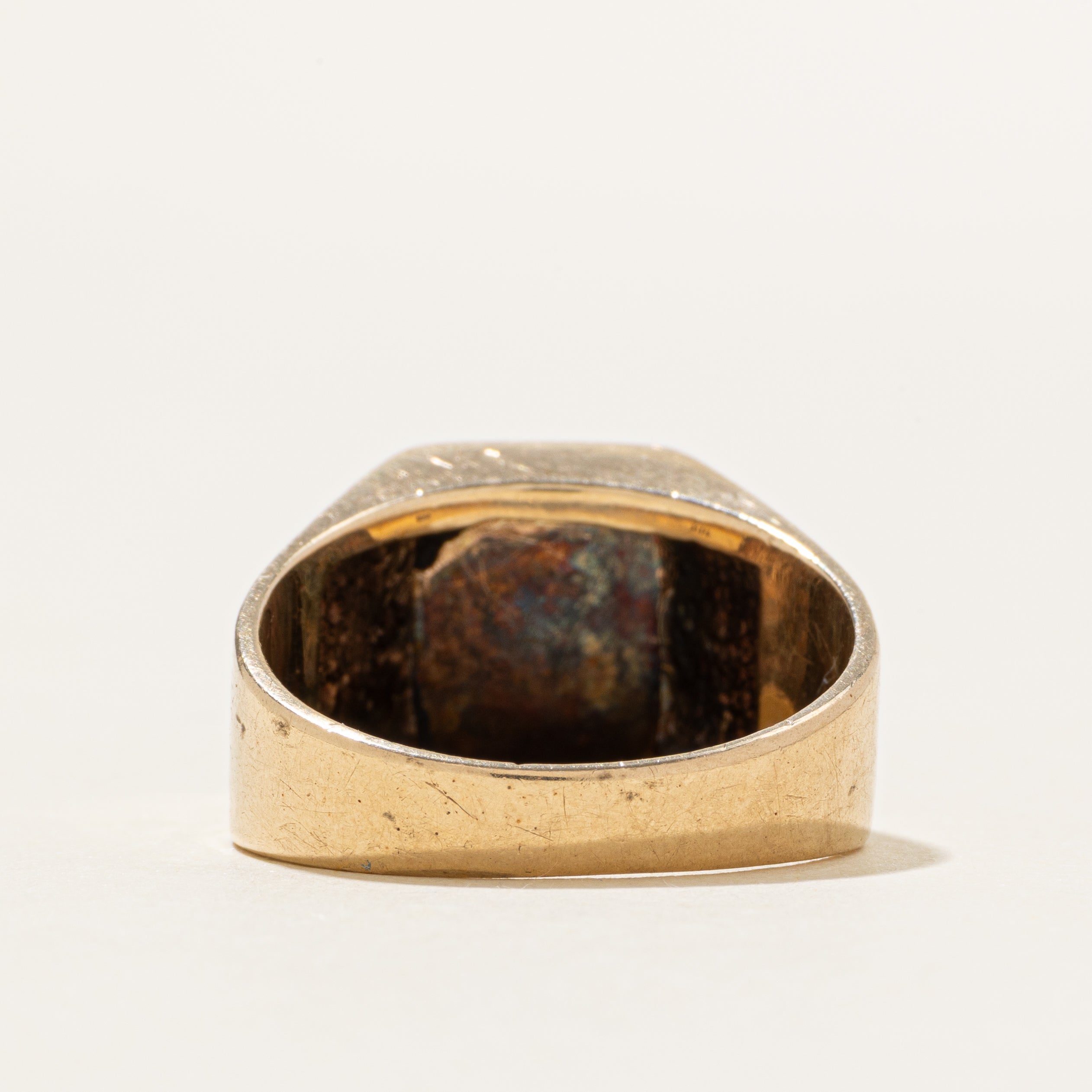 Diamond 'R' Chunky Signet Ring | SZ 9
