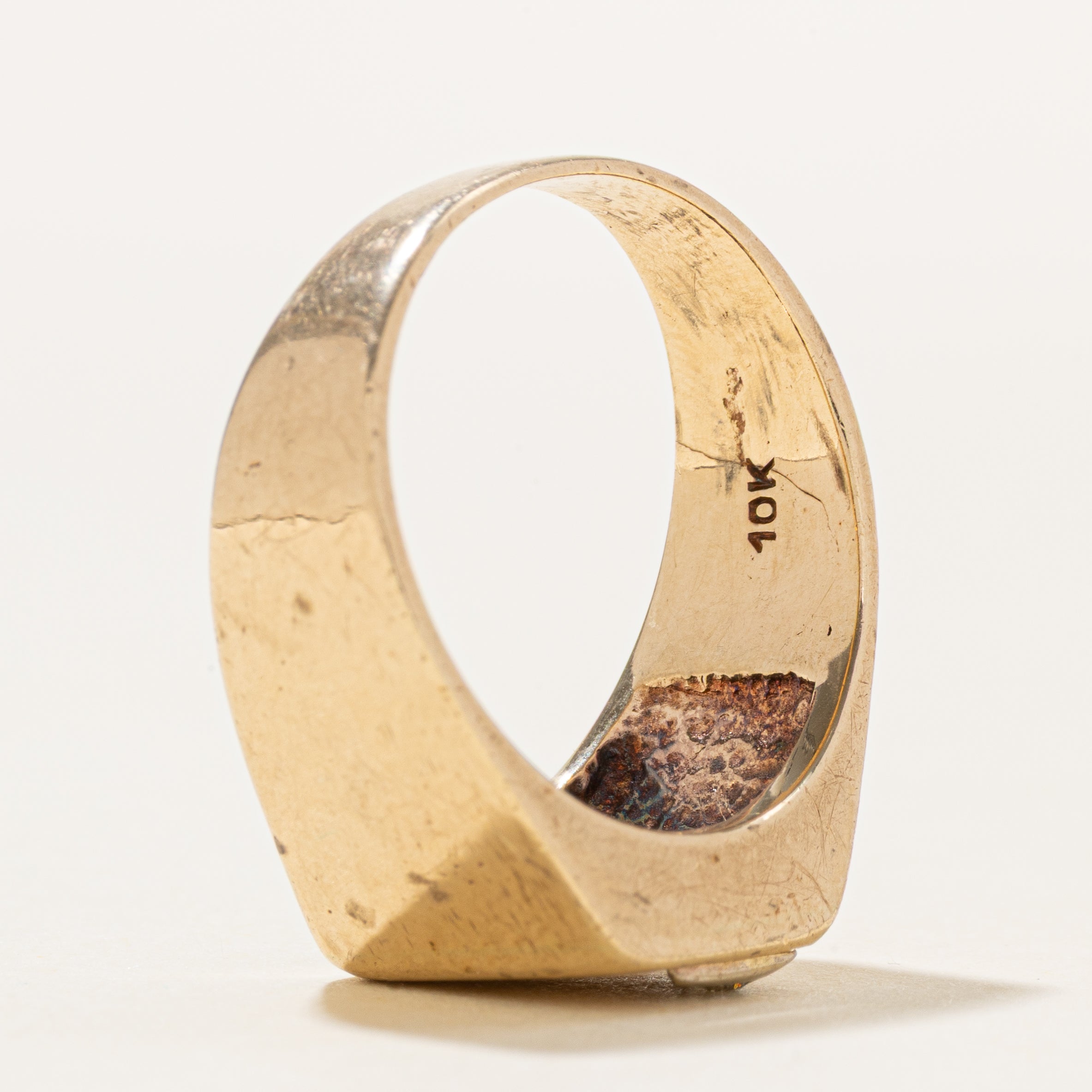 Diamond 'R' Chunky Signet Ring | SZ 9