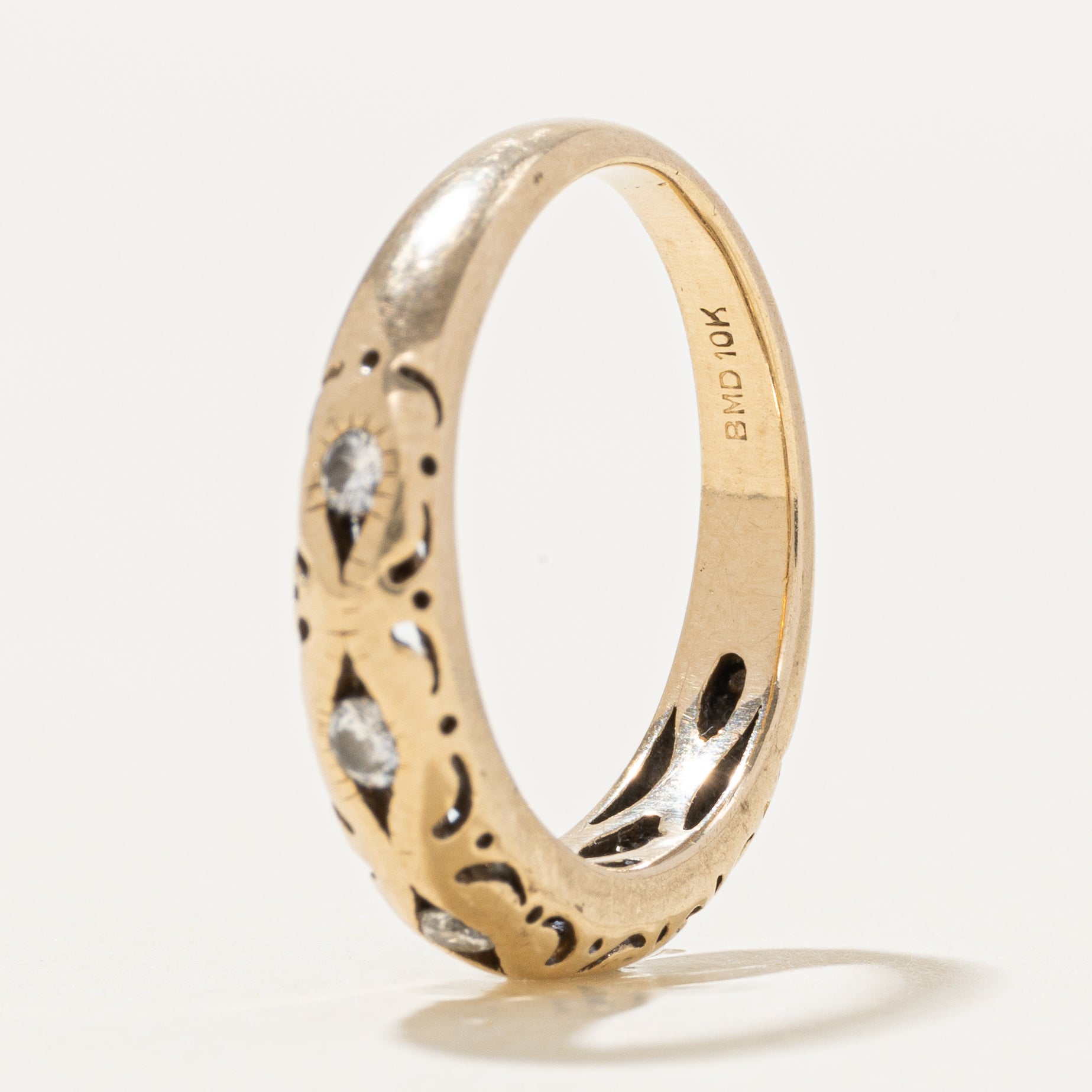 Five Stone Diamond Perforated Ring | SZ 5