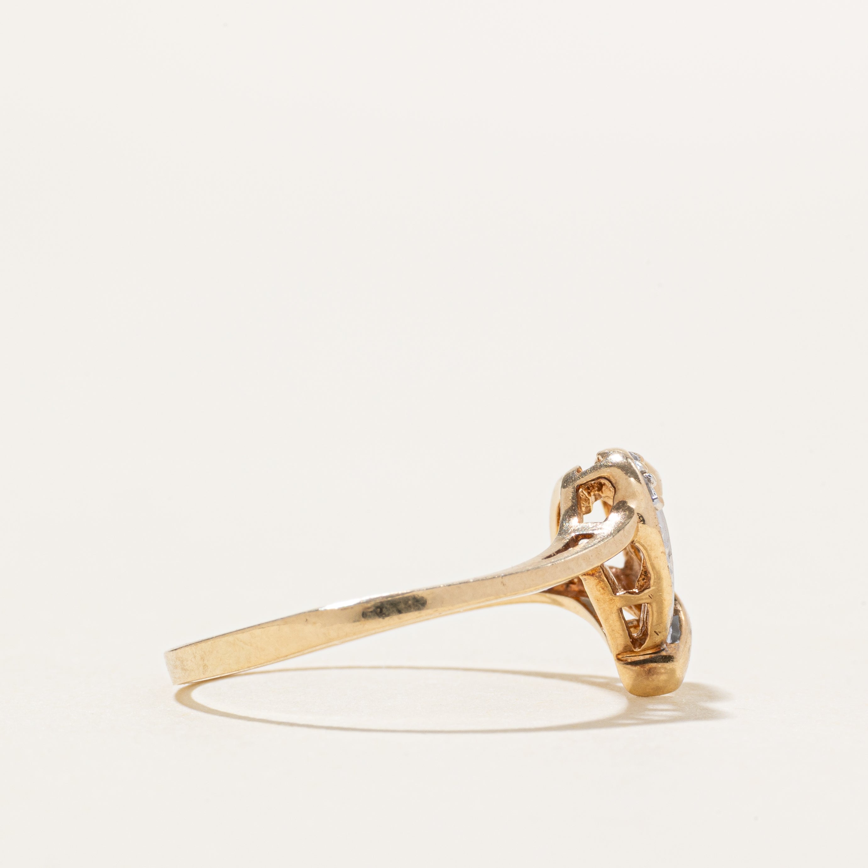 10k Diamond Two Tone Heart Ring | SZ 5.75