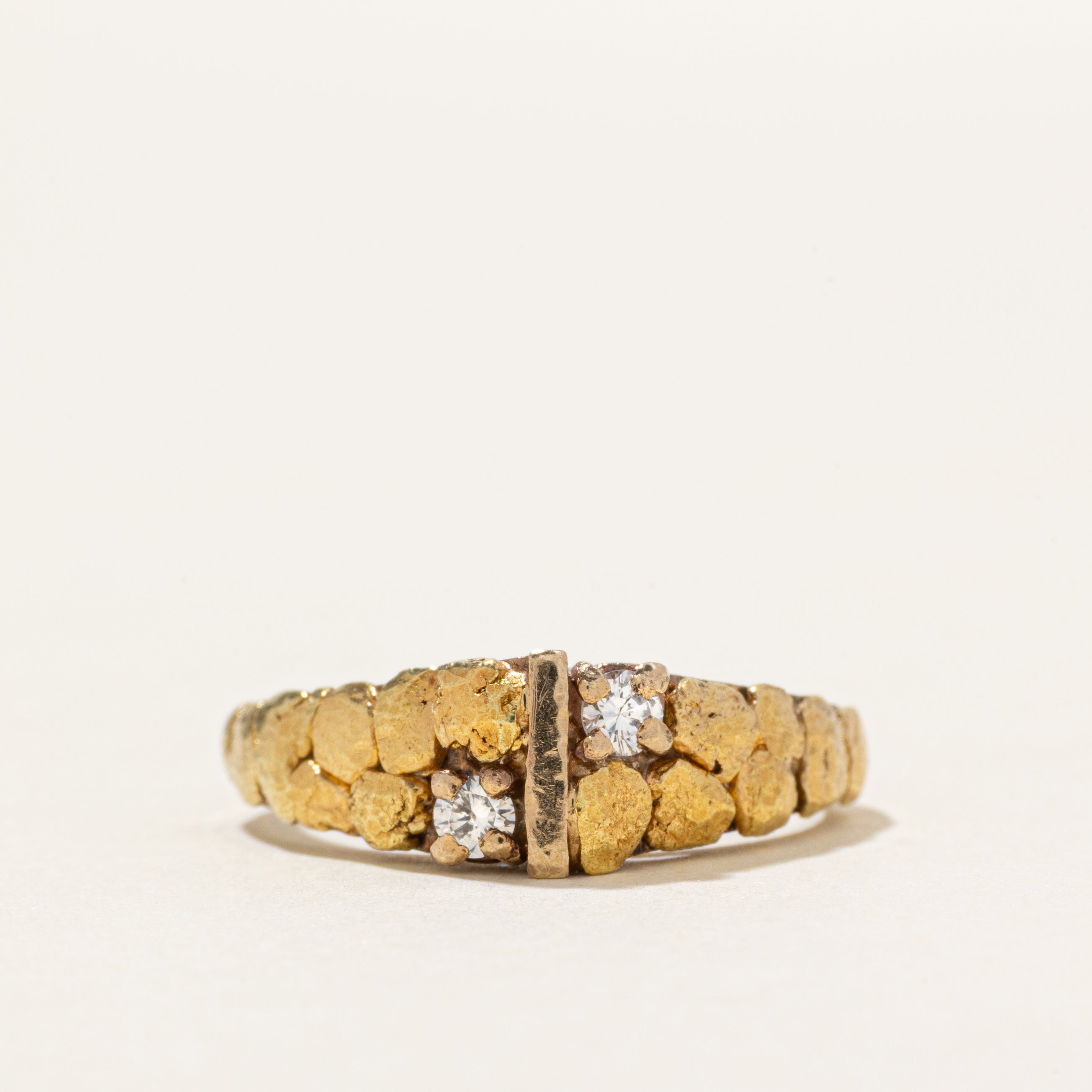 Two Stone Diamond Nuggety Tapered Ring | SZ 4.75