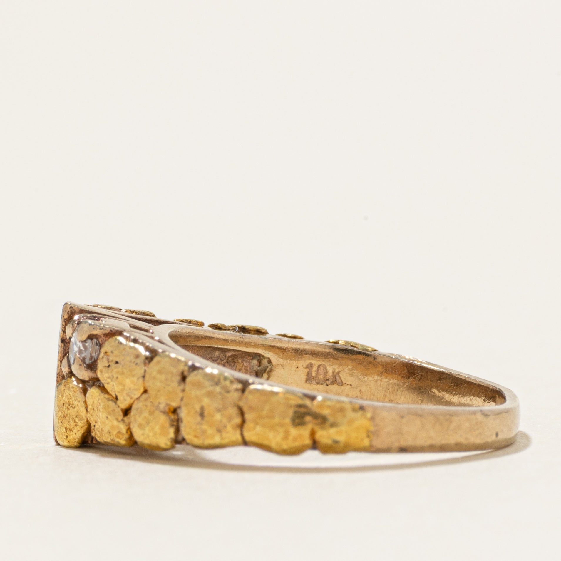 Two Stone Diamond Nuggety Tapered Ring | SZ 4.75