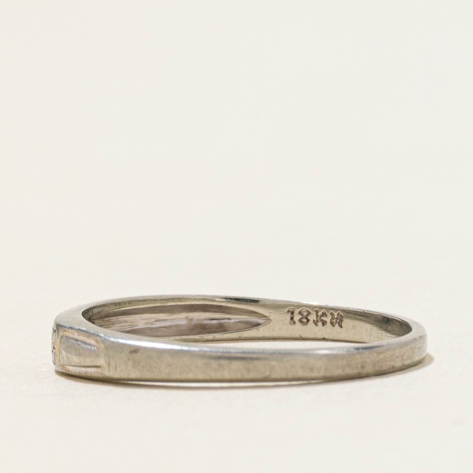 Three Stone Diamond Engraved Band | SZ 4.25