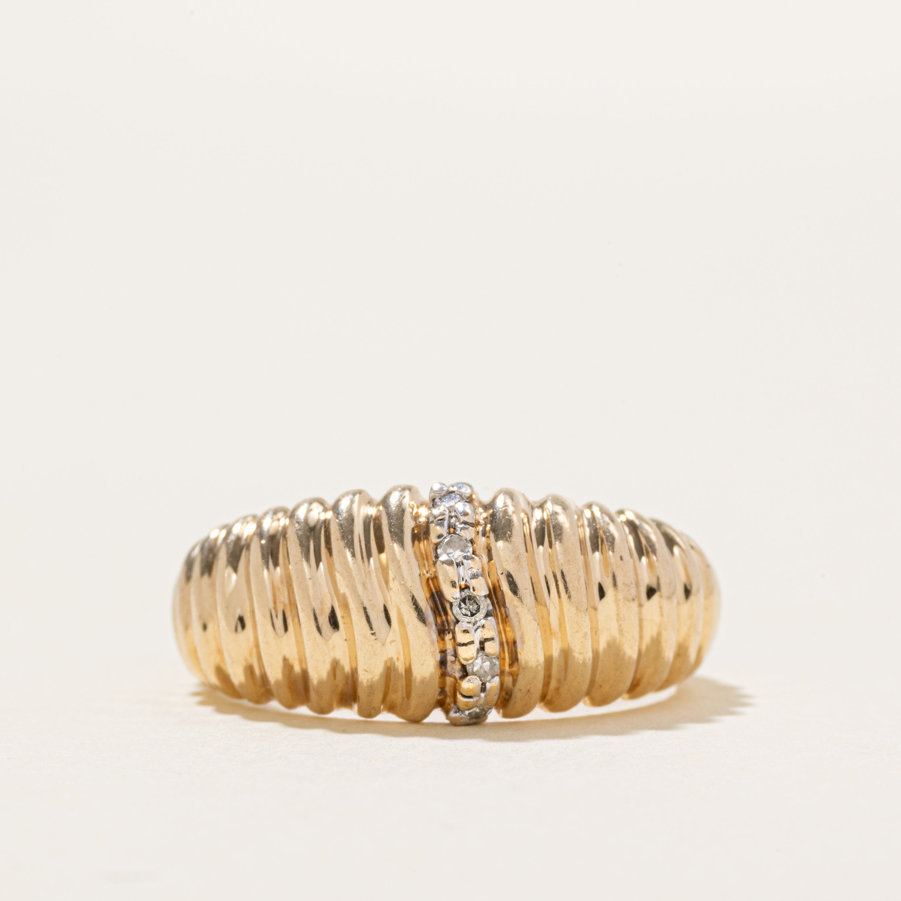 Diamond Croissant Dome Ring | SZ 7
