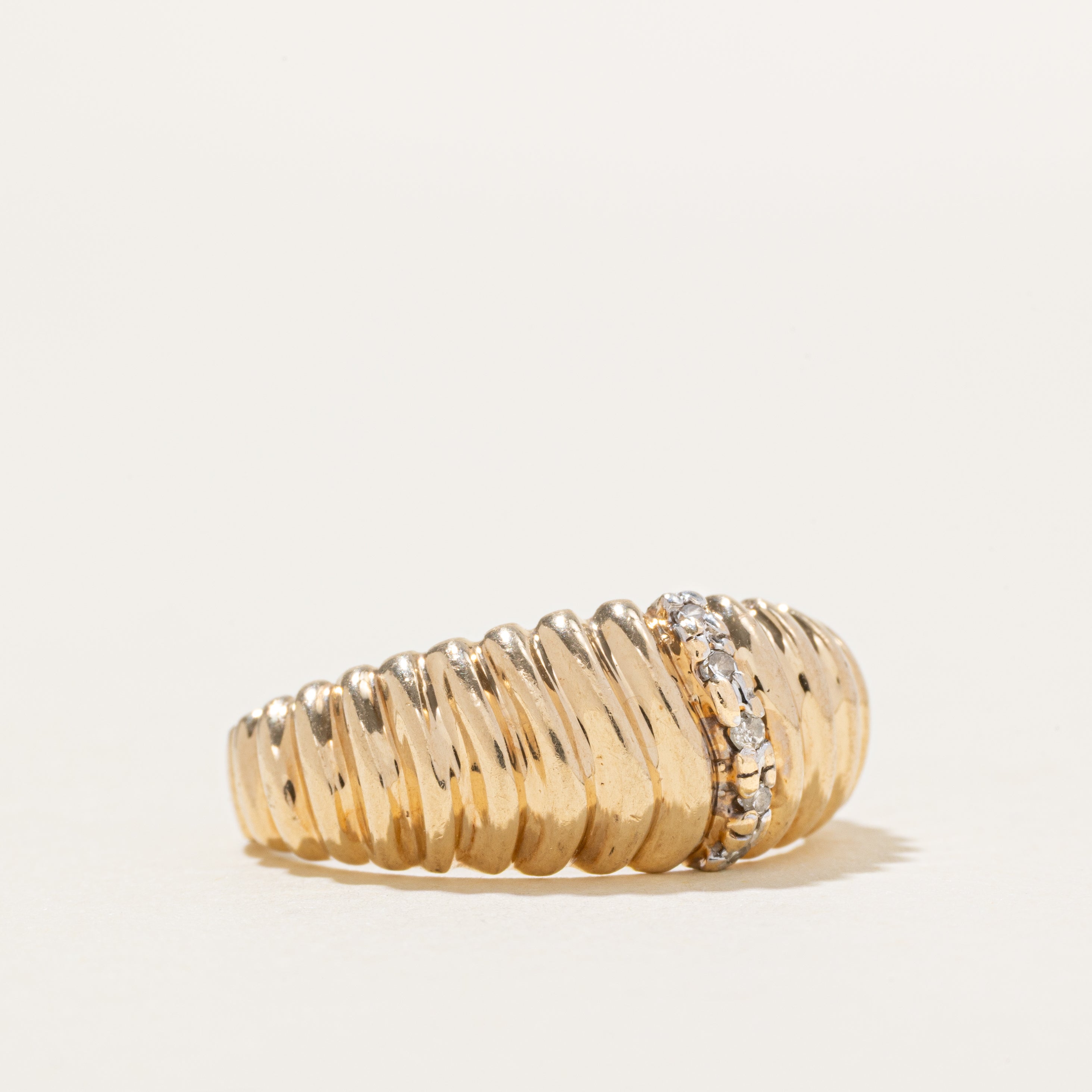 Diamond Croissant Dome Ring | SZ 7