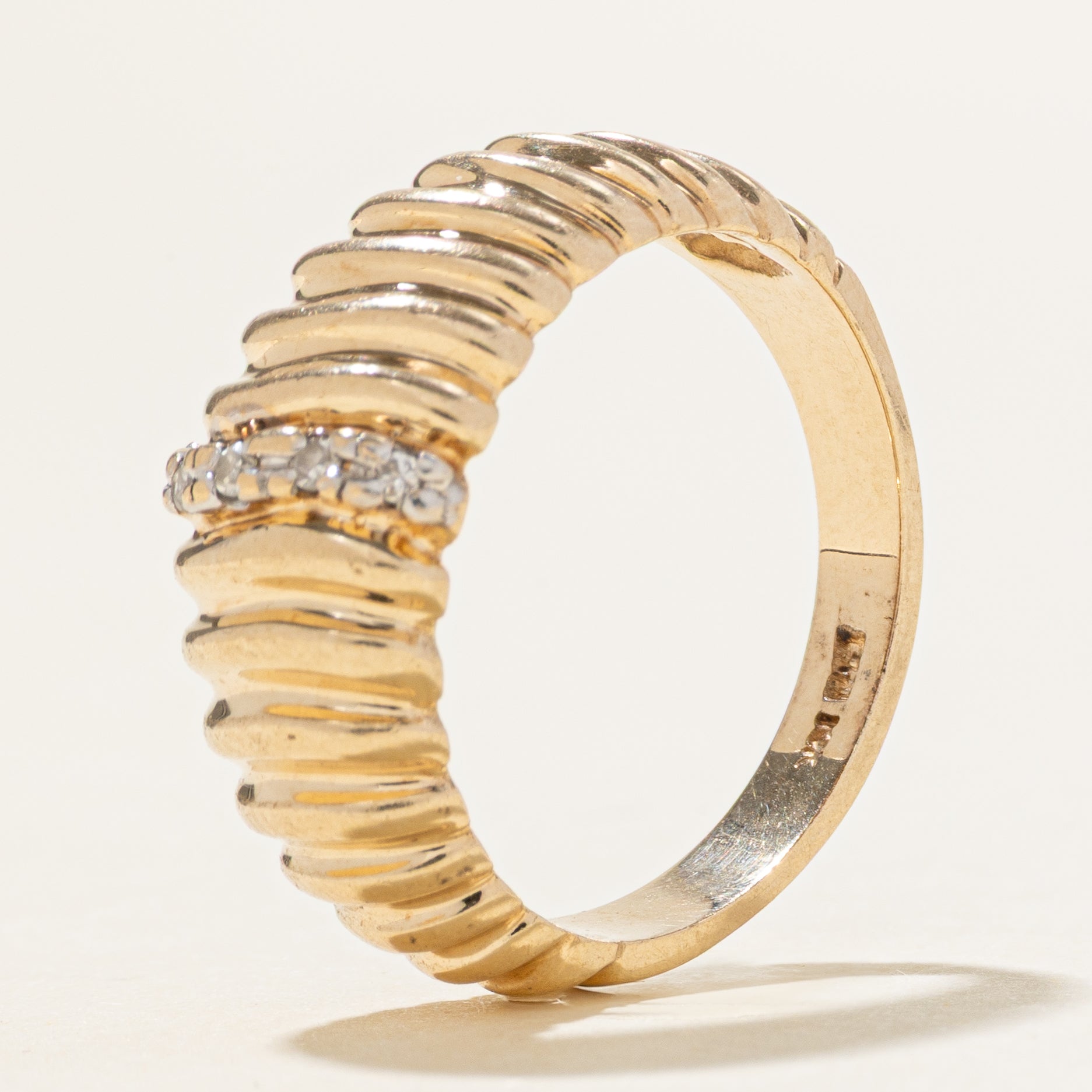 Diamond Croissant Dome Ring | SZ 7