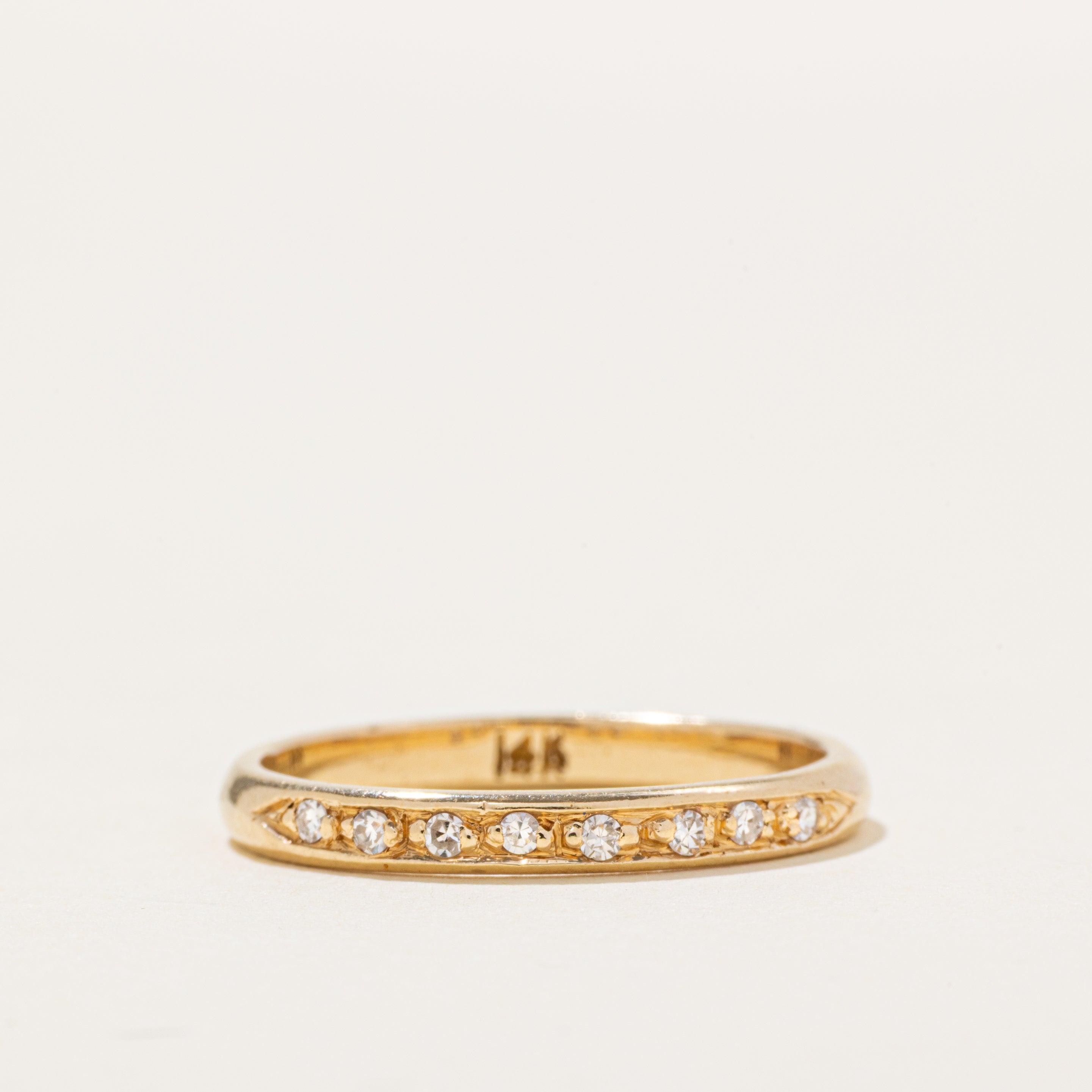 14k Semi Eternity Diamond Band | 2.5mm | SZ 6