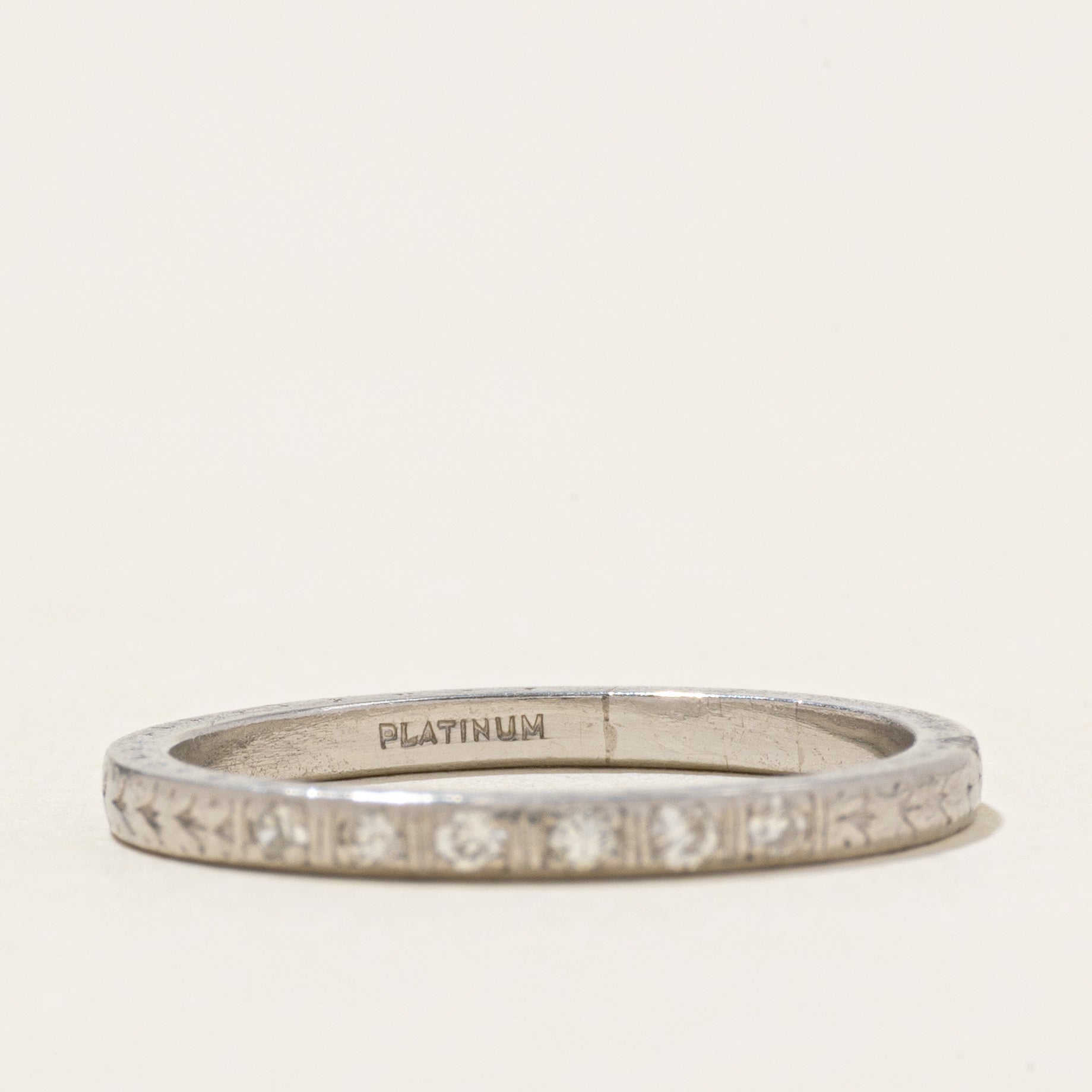 Diamond Accent Engraved Band | SZ 5.25