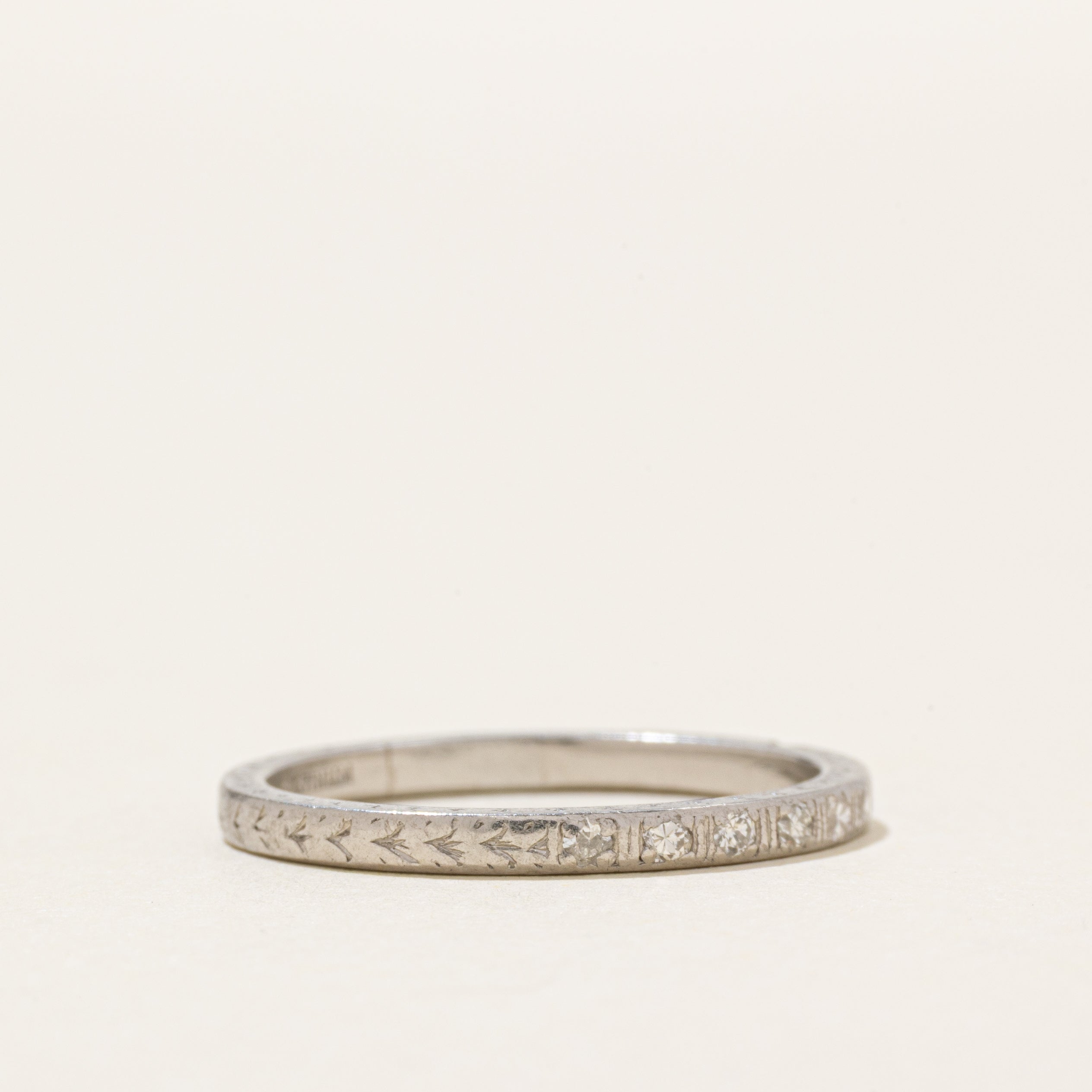 Diamond Accent Engraved Band | SZ 5.25