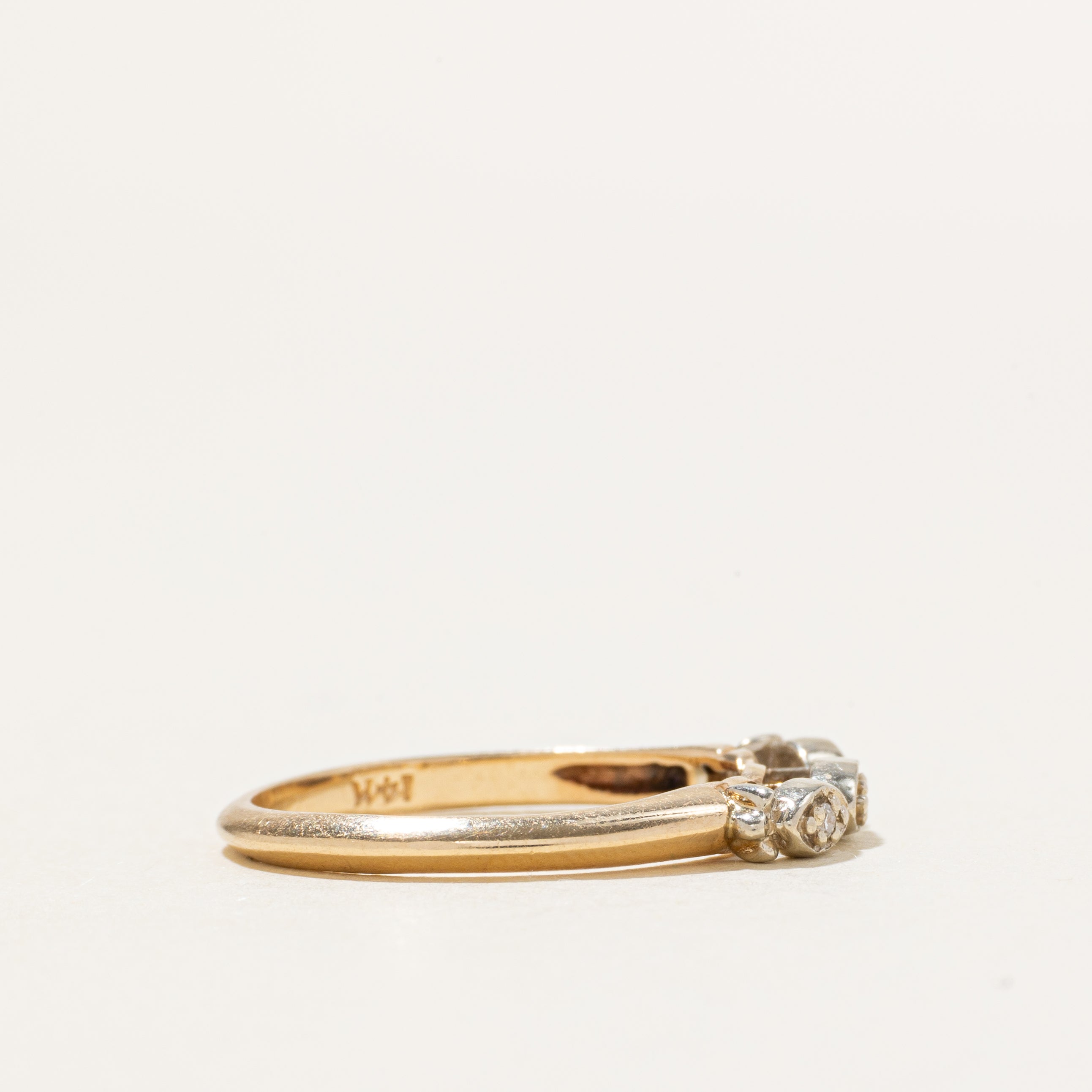 Two Tone Diamond Marquise Basket Ring | SZ 5.5