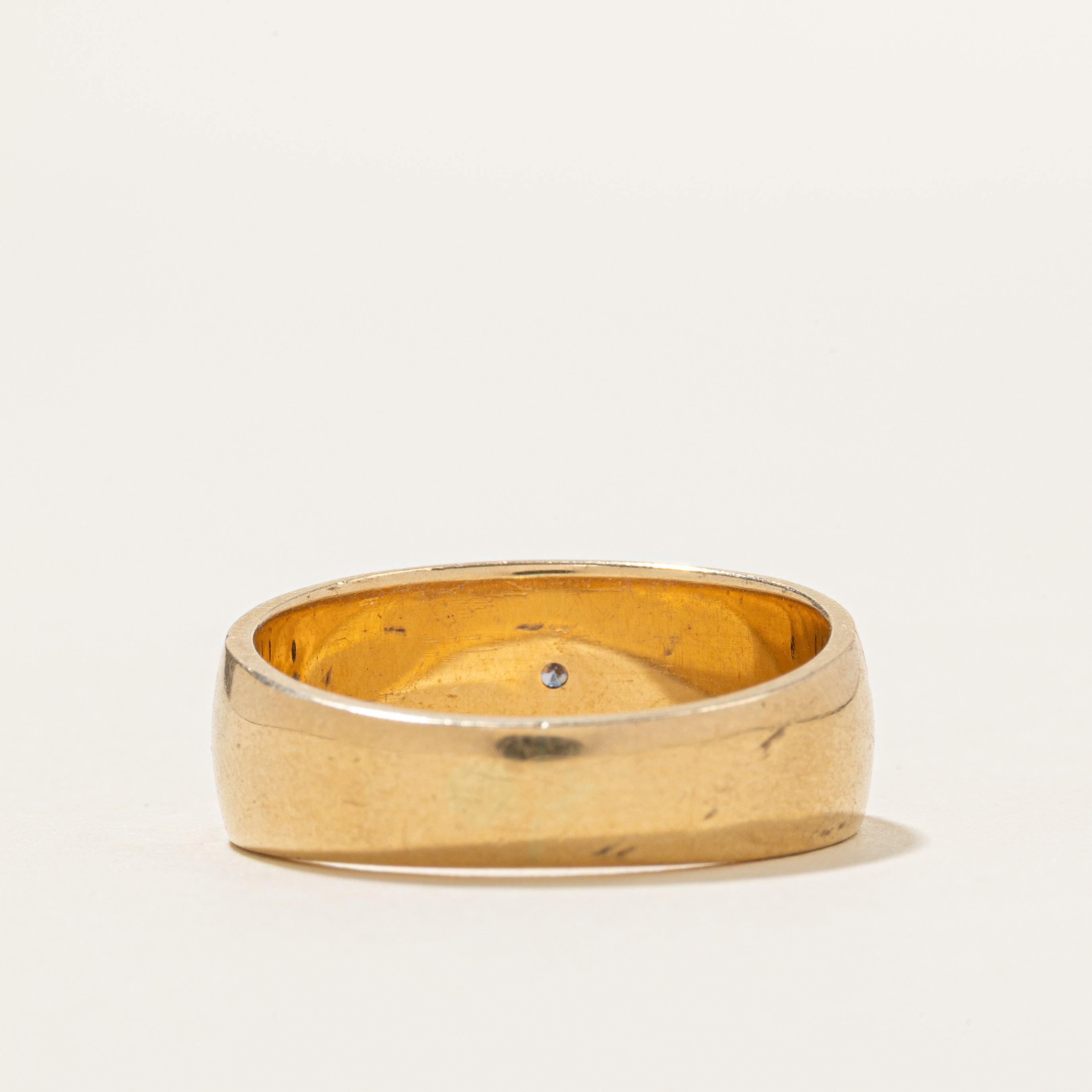 Star Set Diamond Cross-Hatch Textured Dome Ring | SZ 8.5