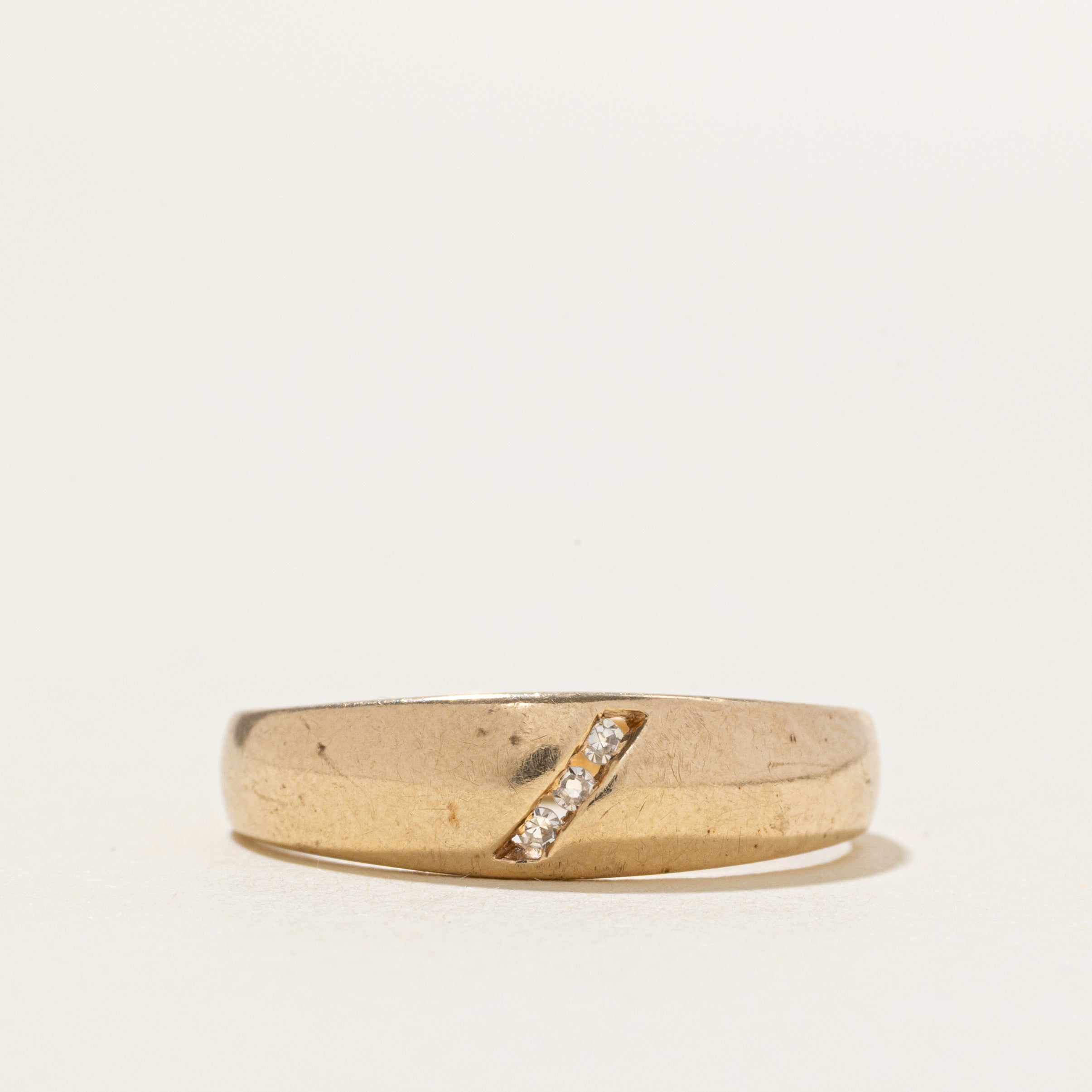 Diagonal Channel Set Diamond Dome Ring | SZ 7.5
