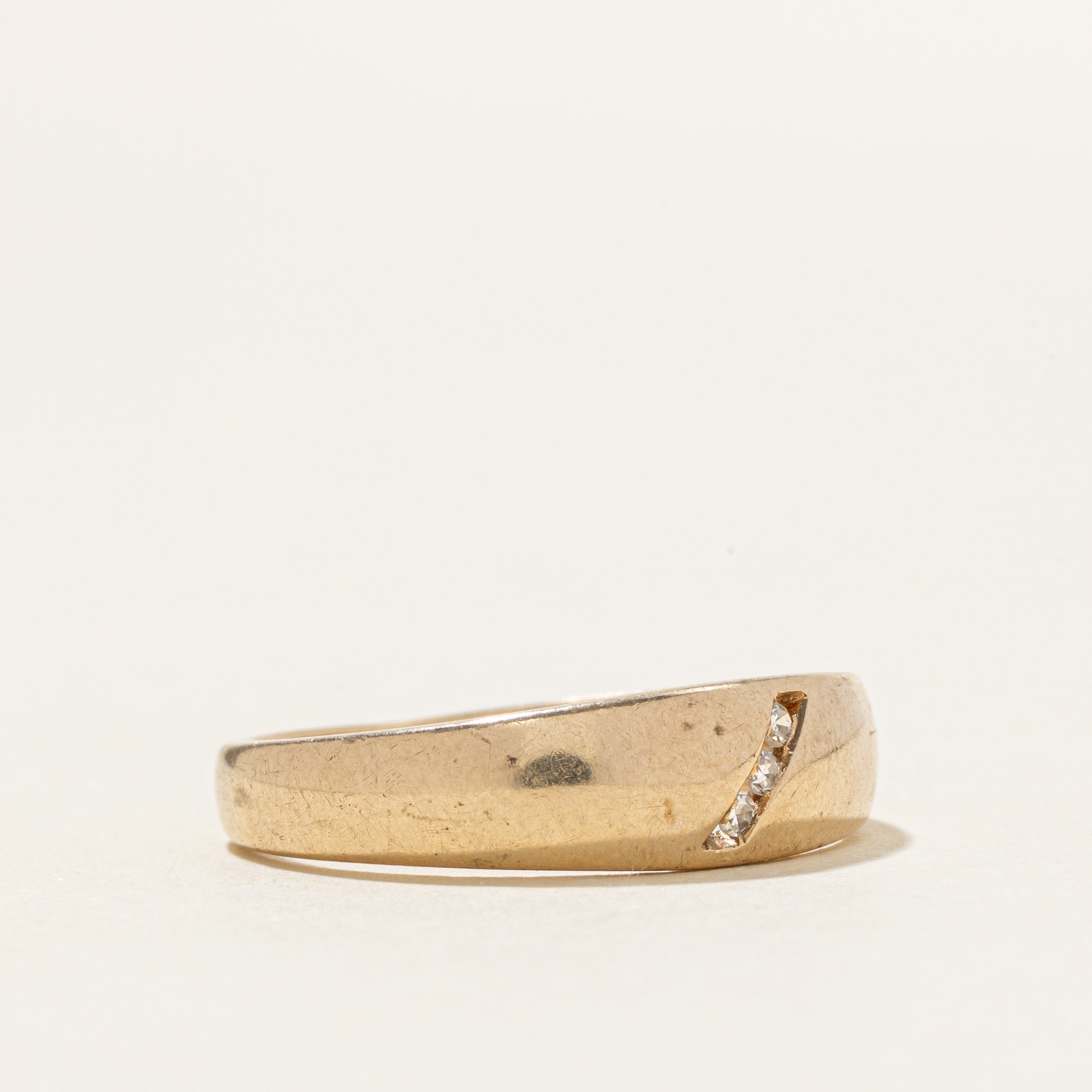 Diagonal Channel Set Diamond Dome Ring | SZ 7.5