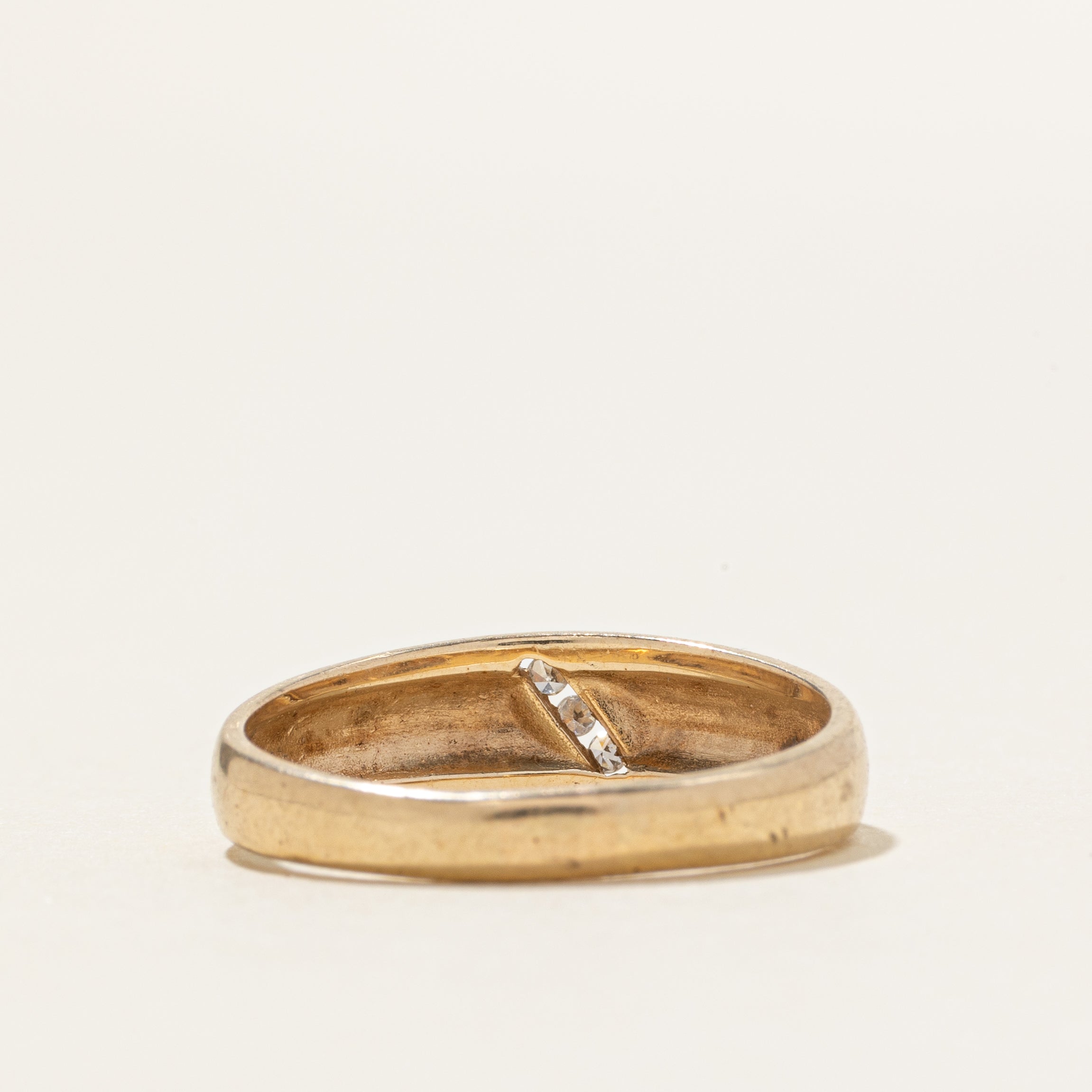 Diagonal Channel Set Diamond Dome Ring | SZ 7.5