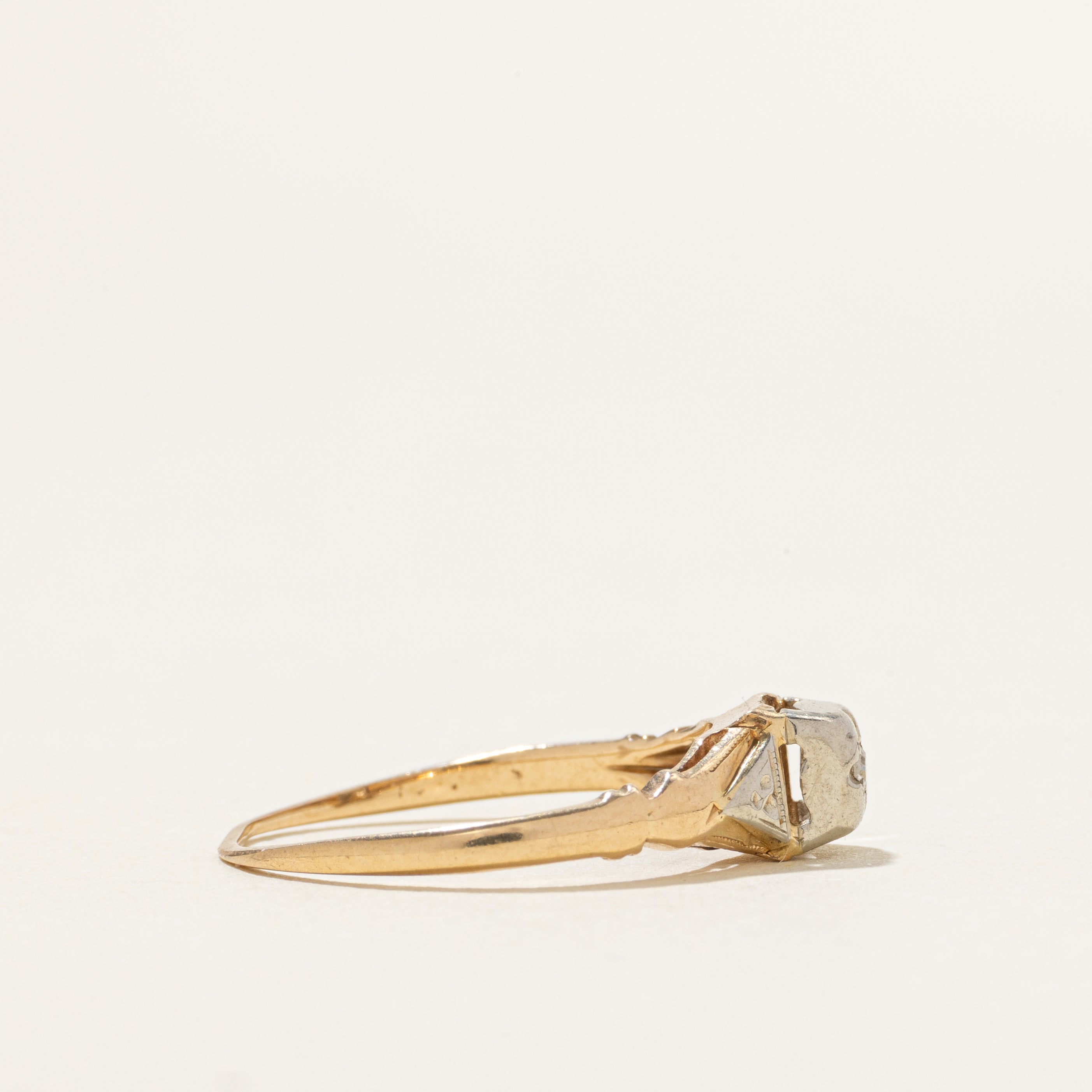 Two Tone Star Set Diamond Ring | SZ 5.75