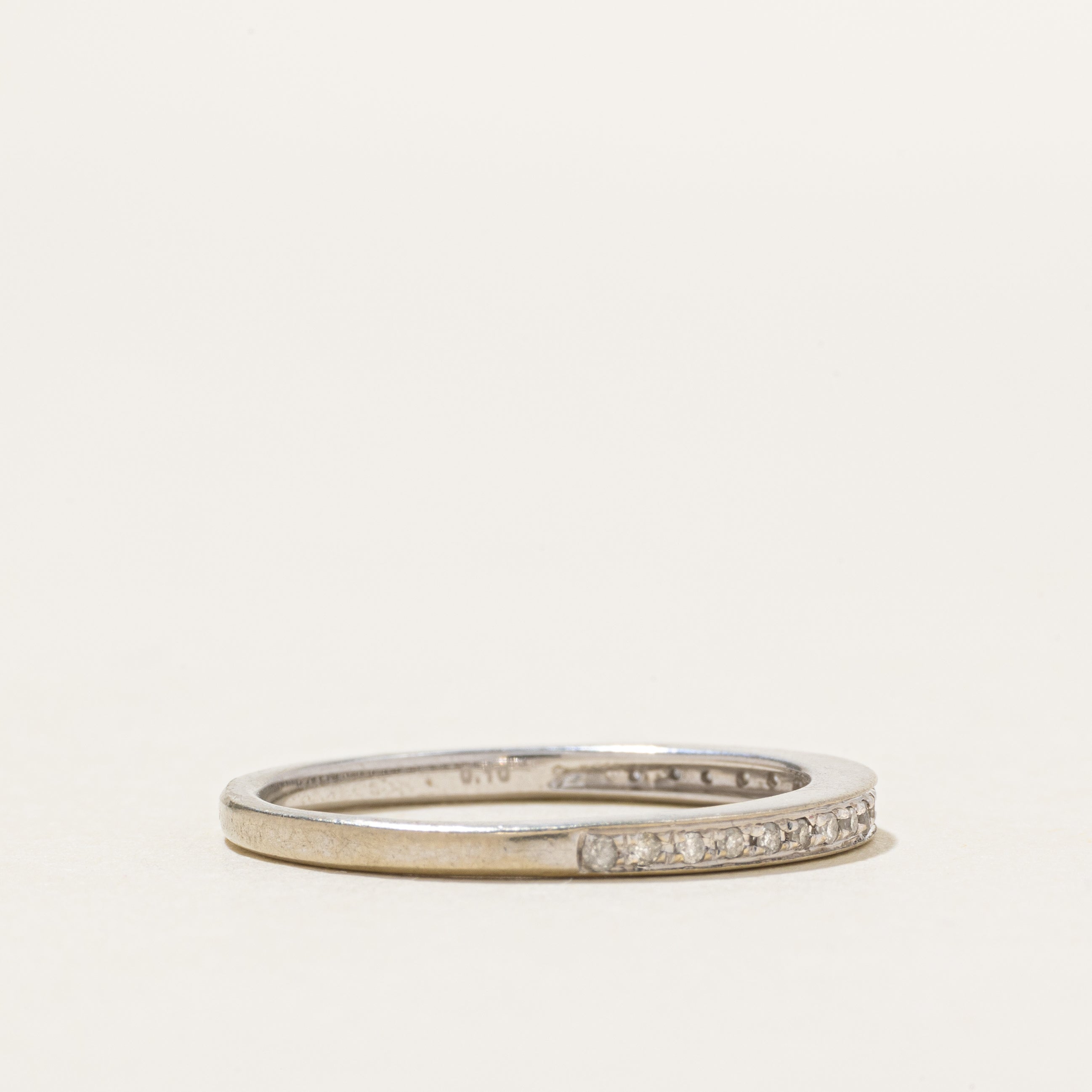 10k Semi Eternity Diamond Ring | SZ 7