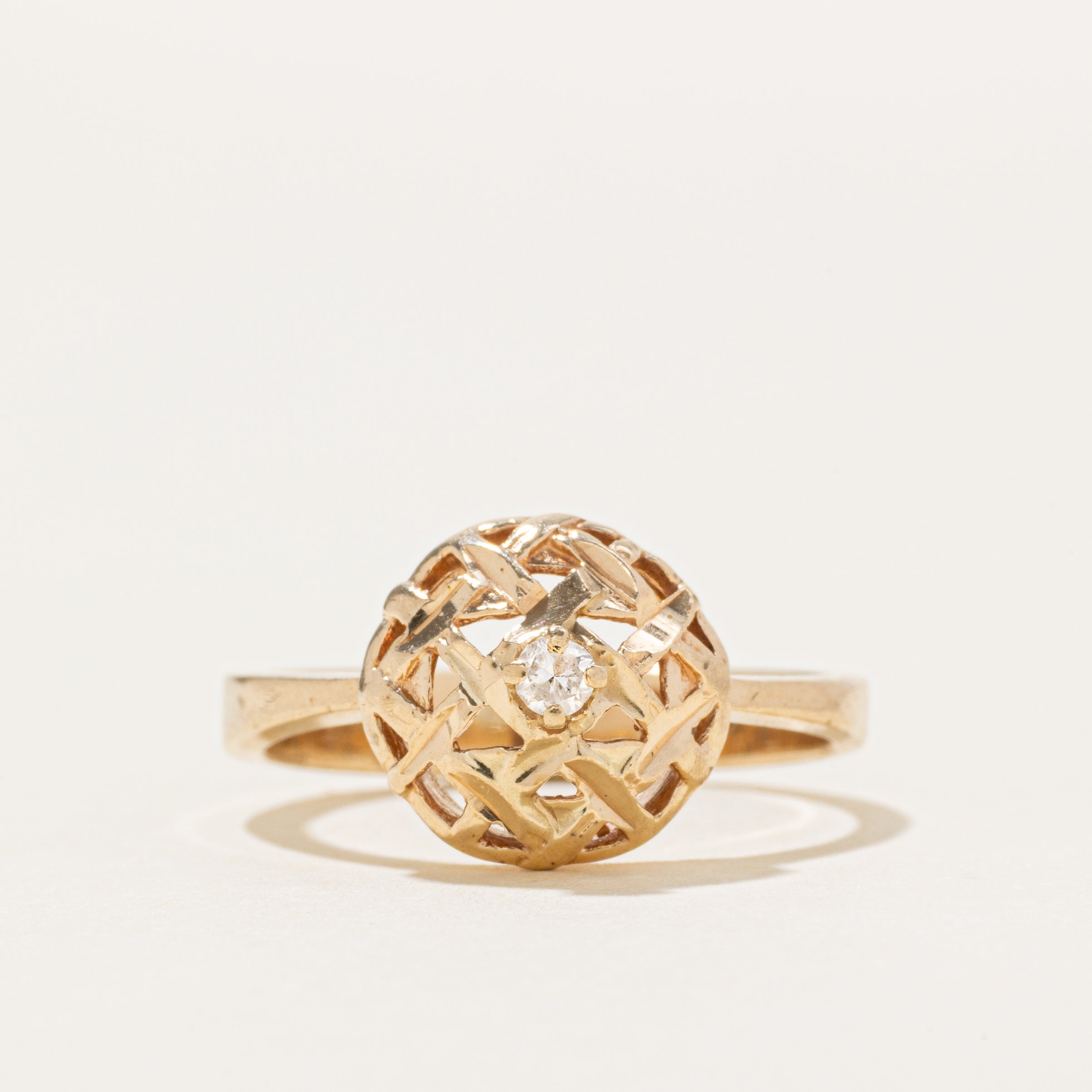 Diamond Reverse Tapered Woven Ring | SZ 5