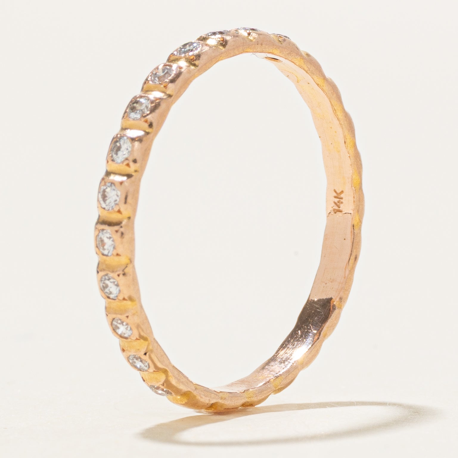 Semi Eternity Diamond Scalloped Band | SZ 6