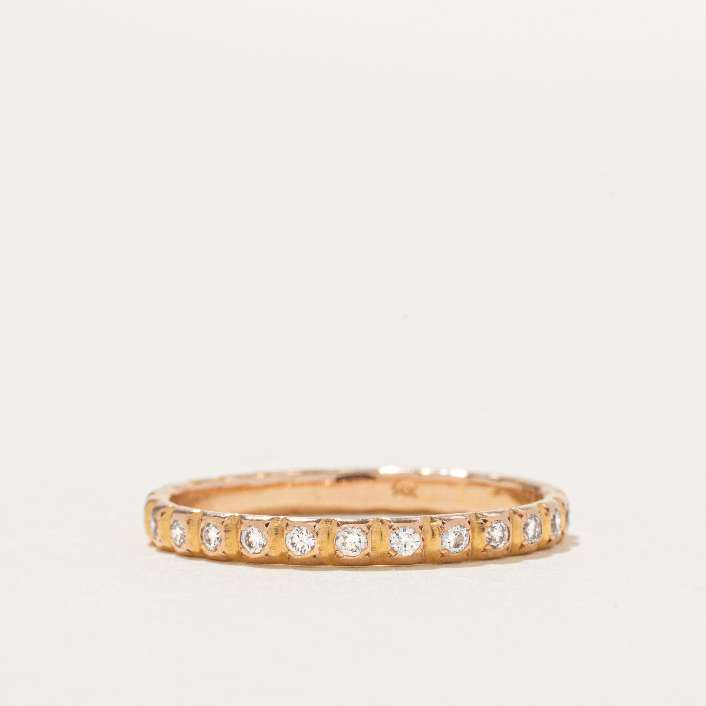 Semi Eternity Diamond Scalloped Band | SZ 6