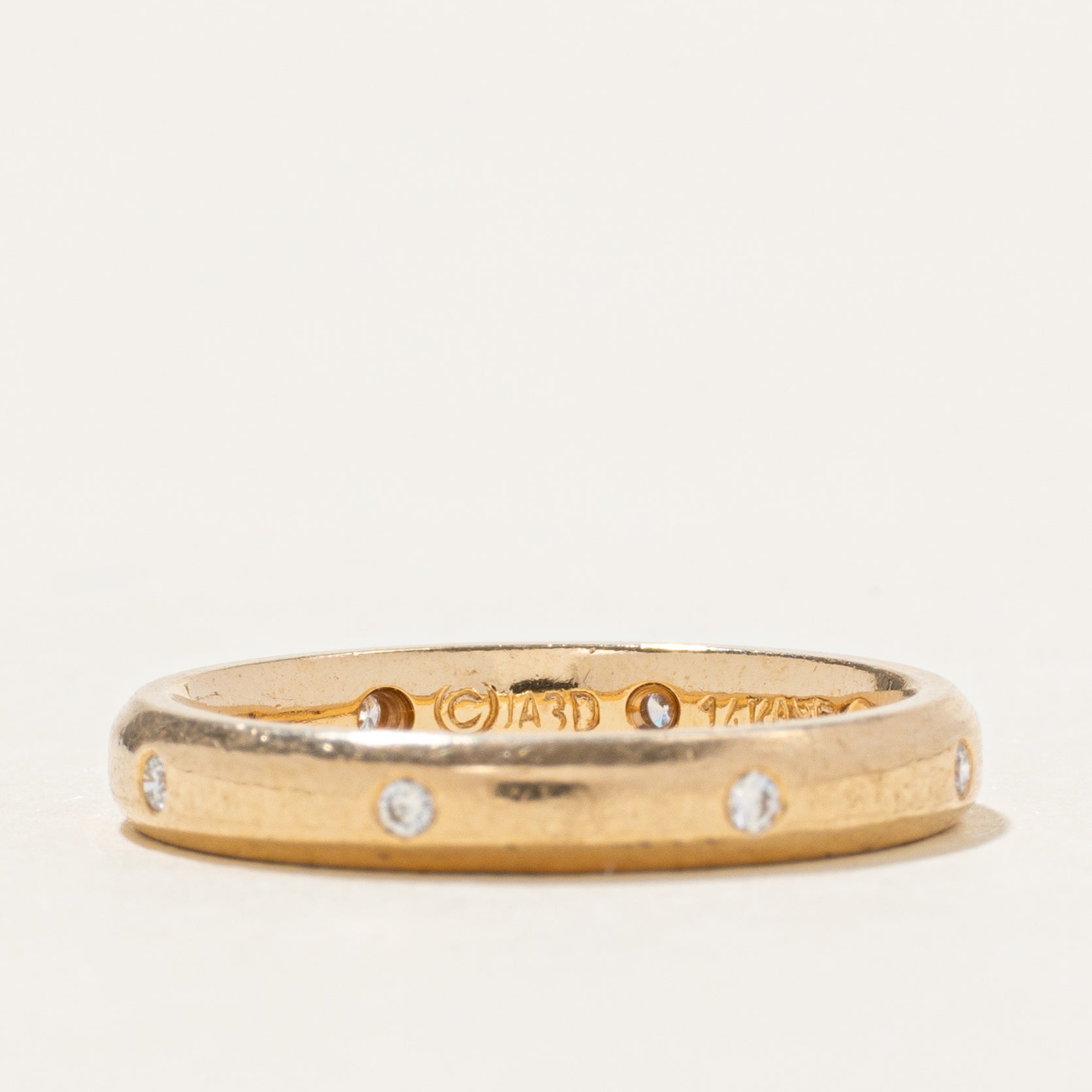 Alliance sertie de diamants à fleur en or 14 carats | Taille 4,5