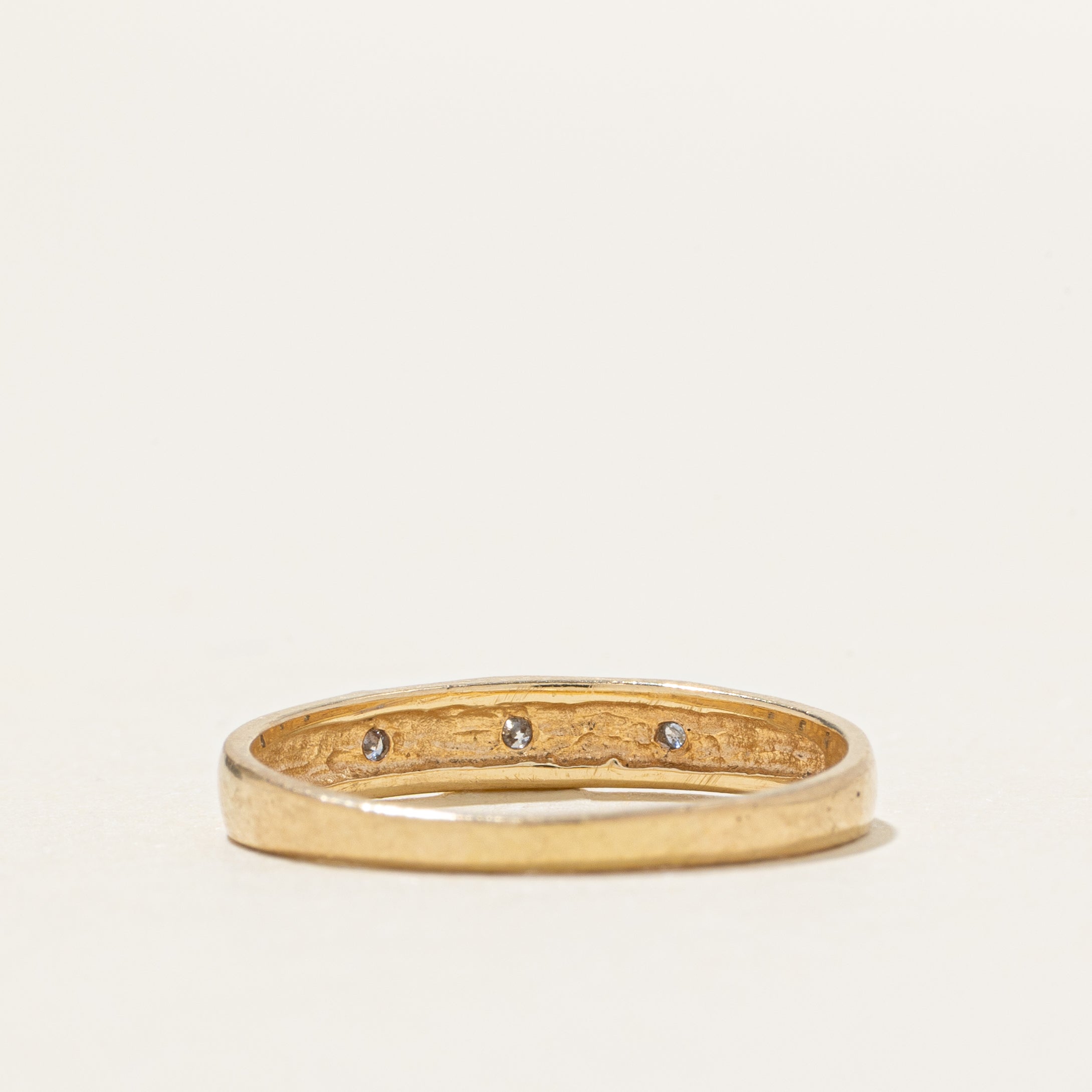 10k Diamond with Diamond Cut Texture Ring | SZ 5.75