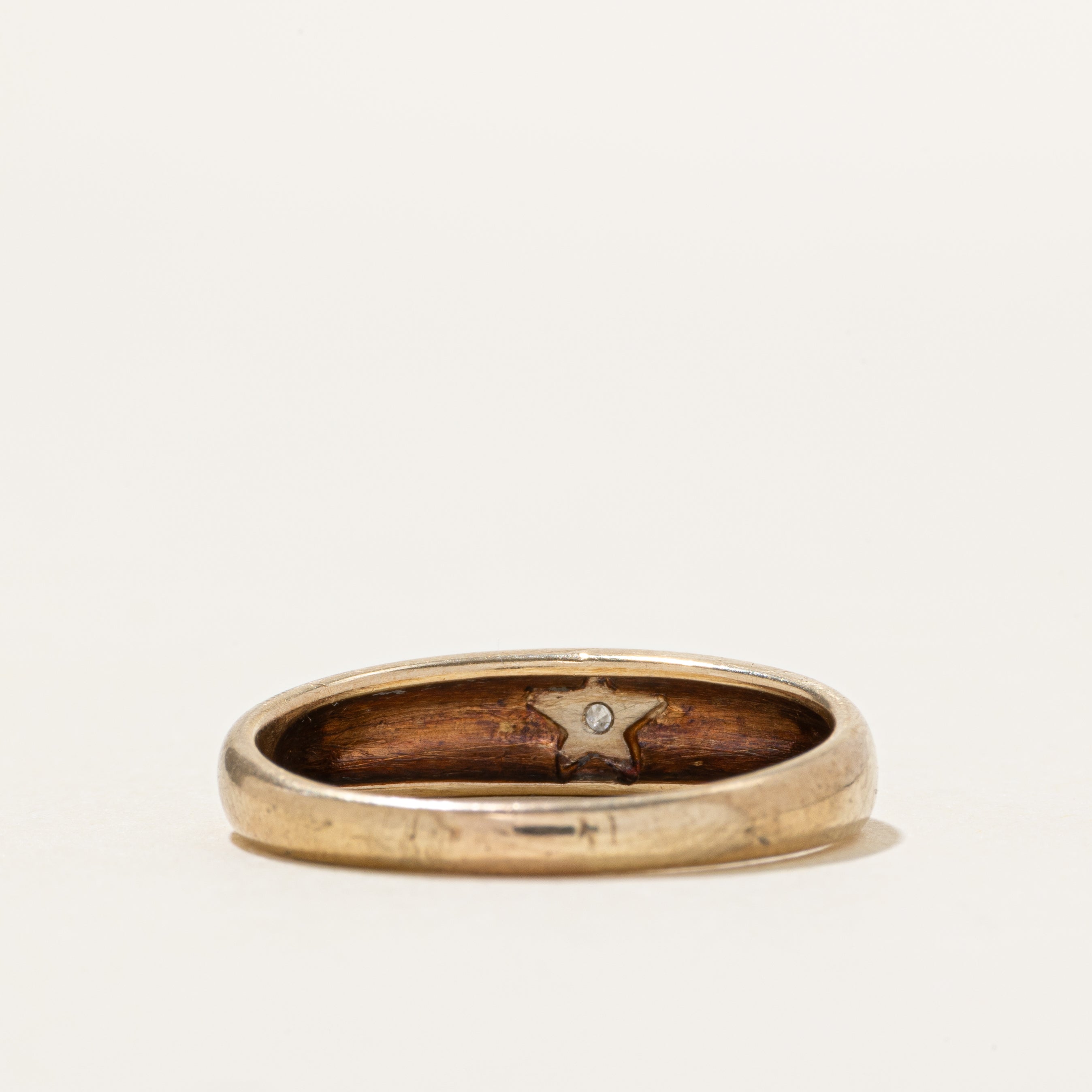 Two Tone Diamond Star Dome Ring | SZ 8.5
