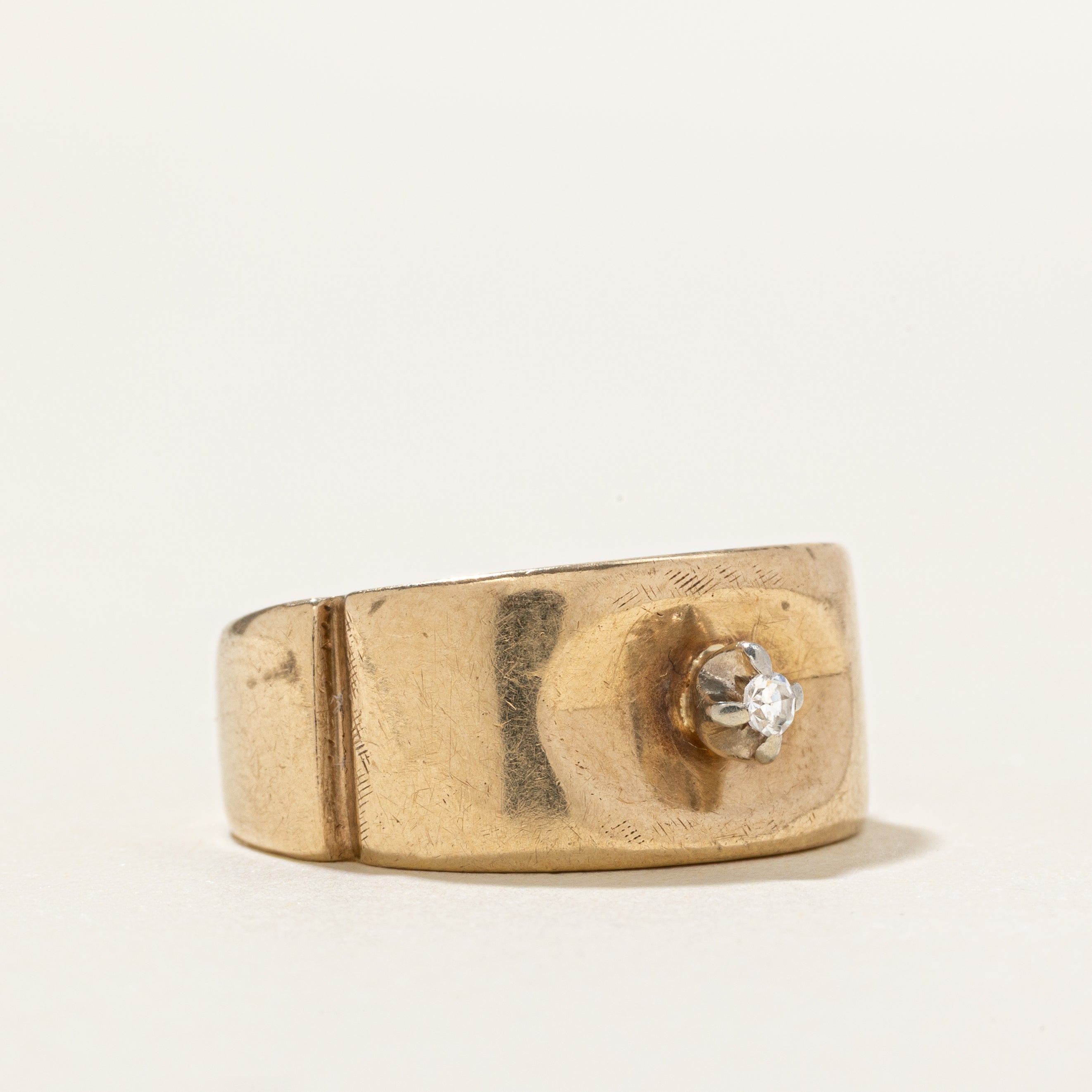 10k Solitaire Diamond Band | SZ 6.25