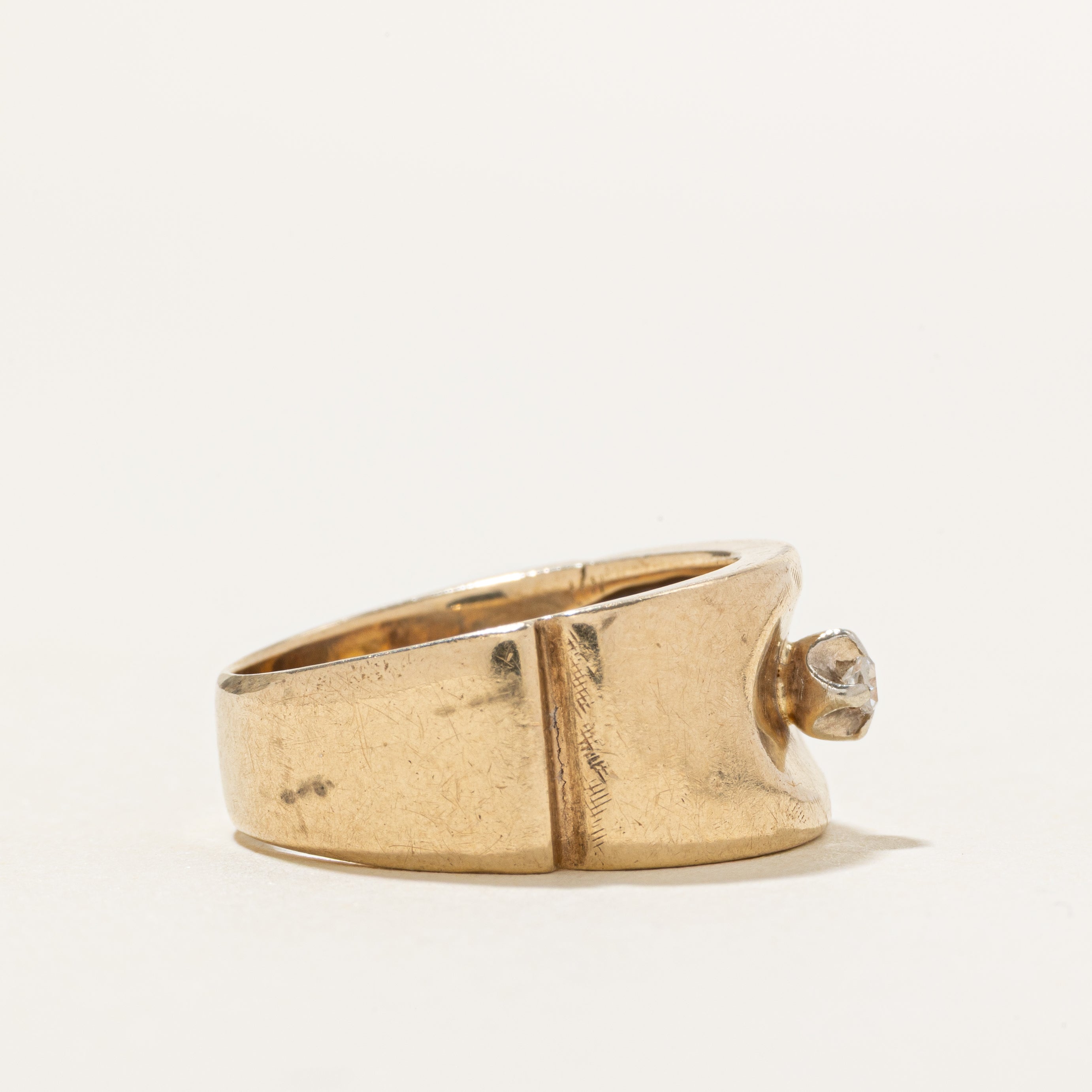 10k Solitaire Diamond Band | SZ 6.25