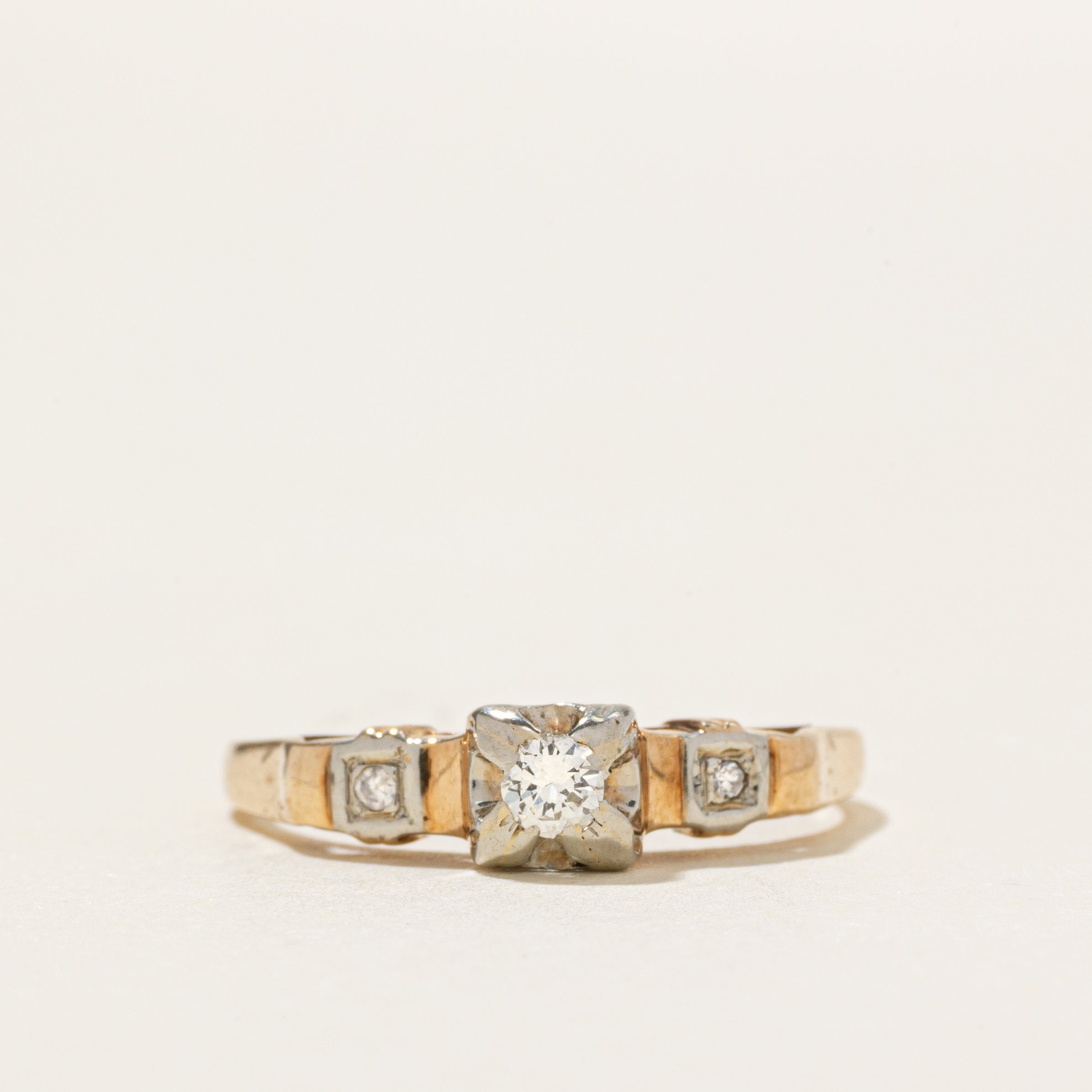 Two Tone Illusion Set Diamond Ring | SZ 5.5