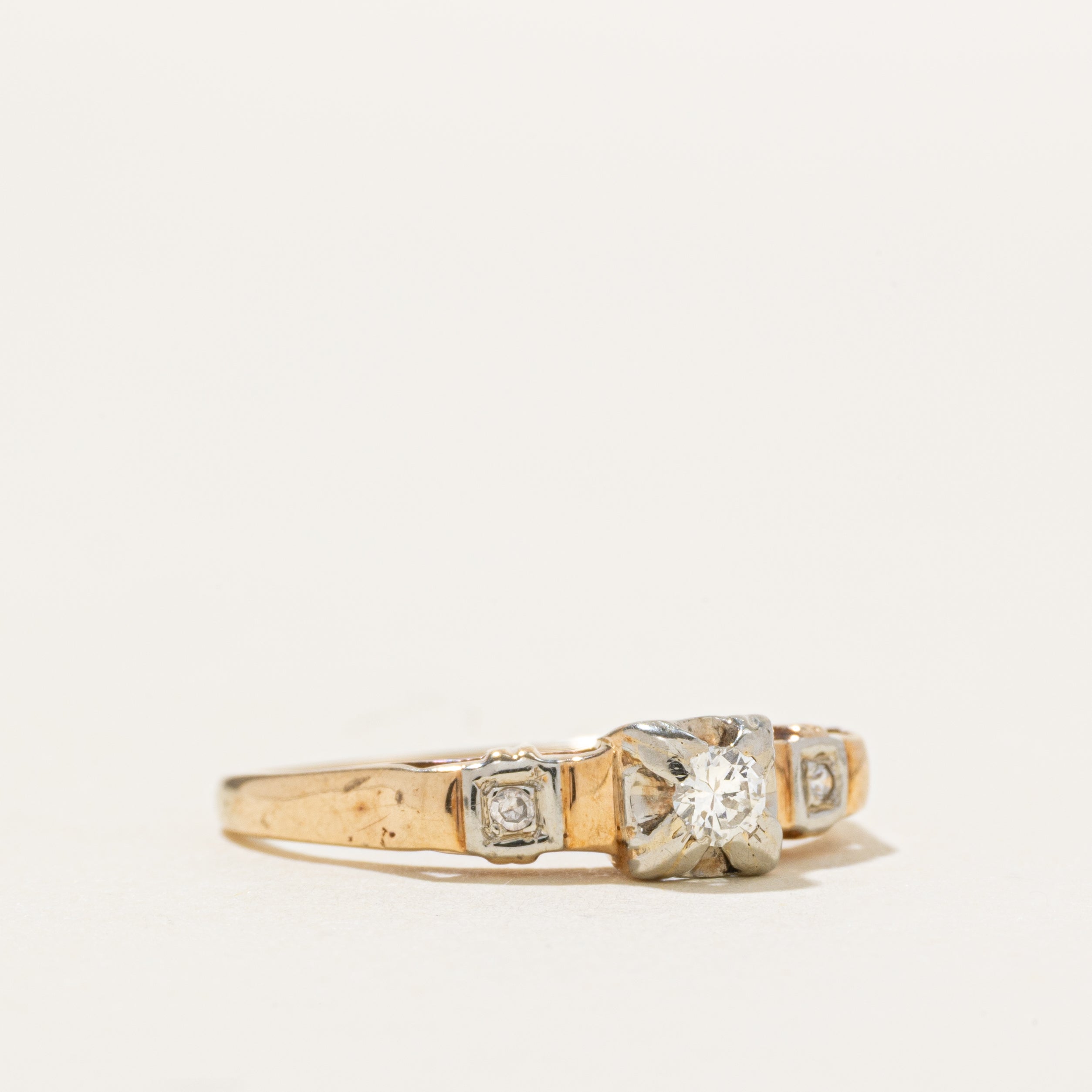 Two Tone Illusion Set Diamond Ring | SZ 5.5