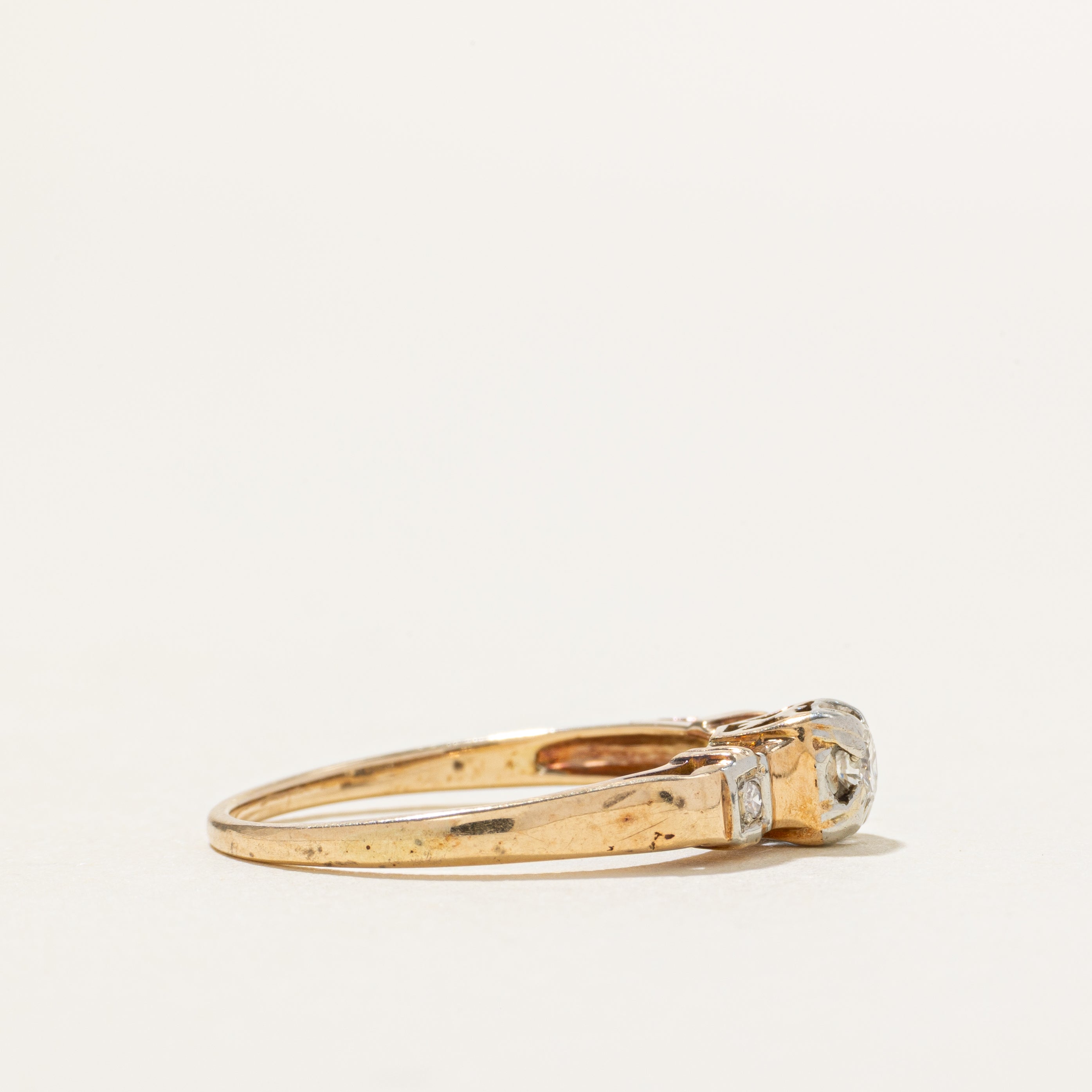 Two Tone Illusion Set Diamond Ring | SZ 5.5