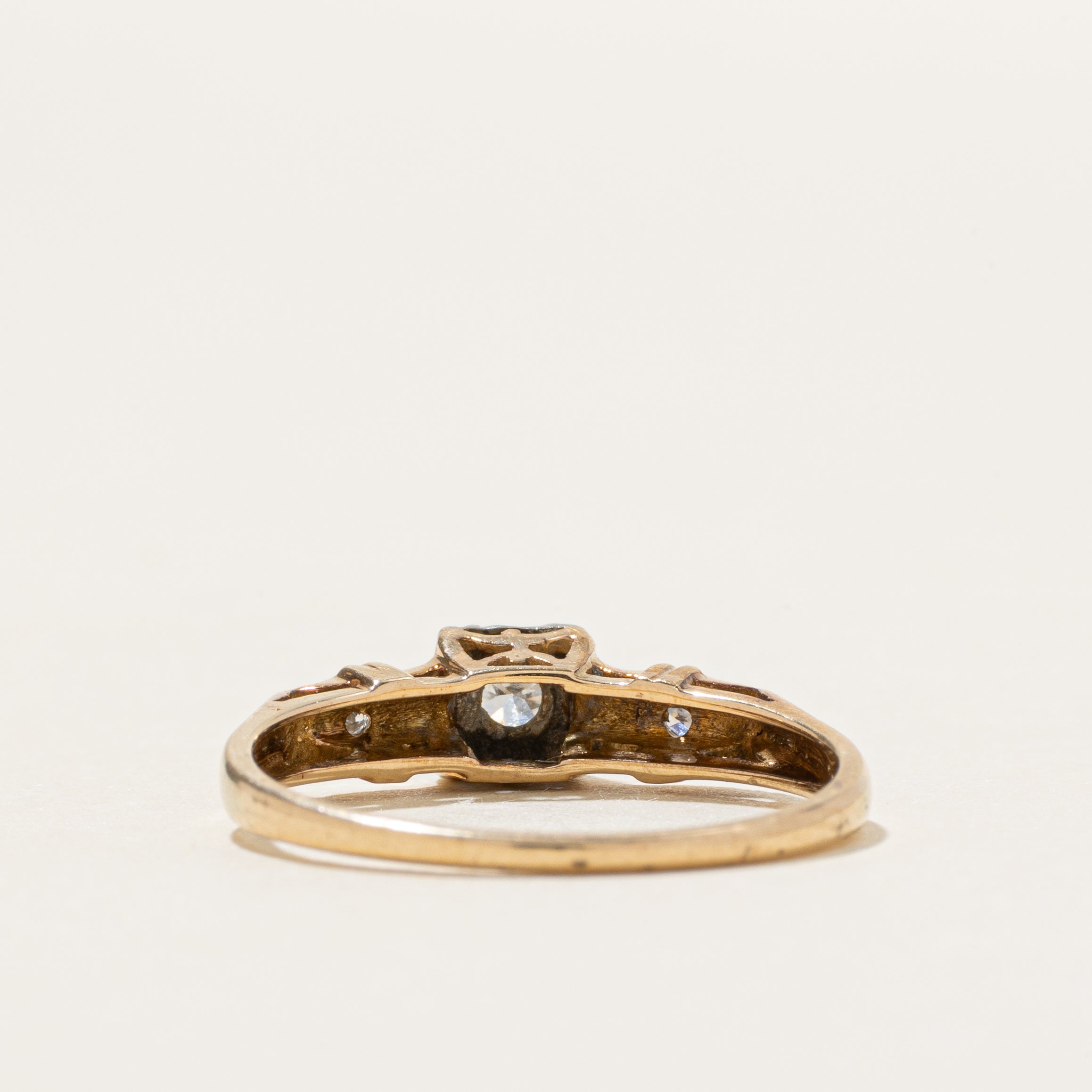 Two Tone Illusion Set Diamond Ring | SZ 5.5
