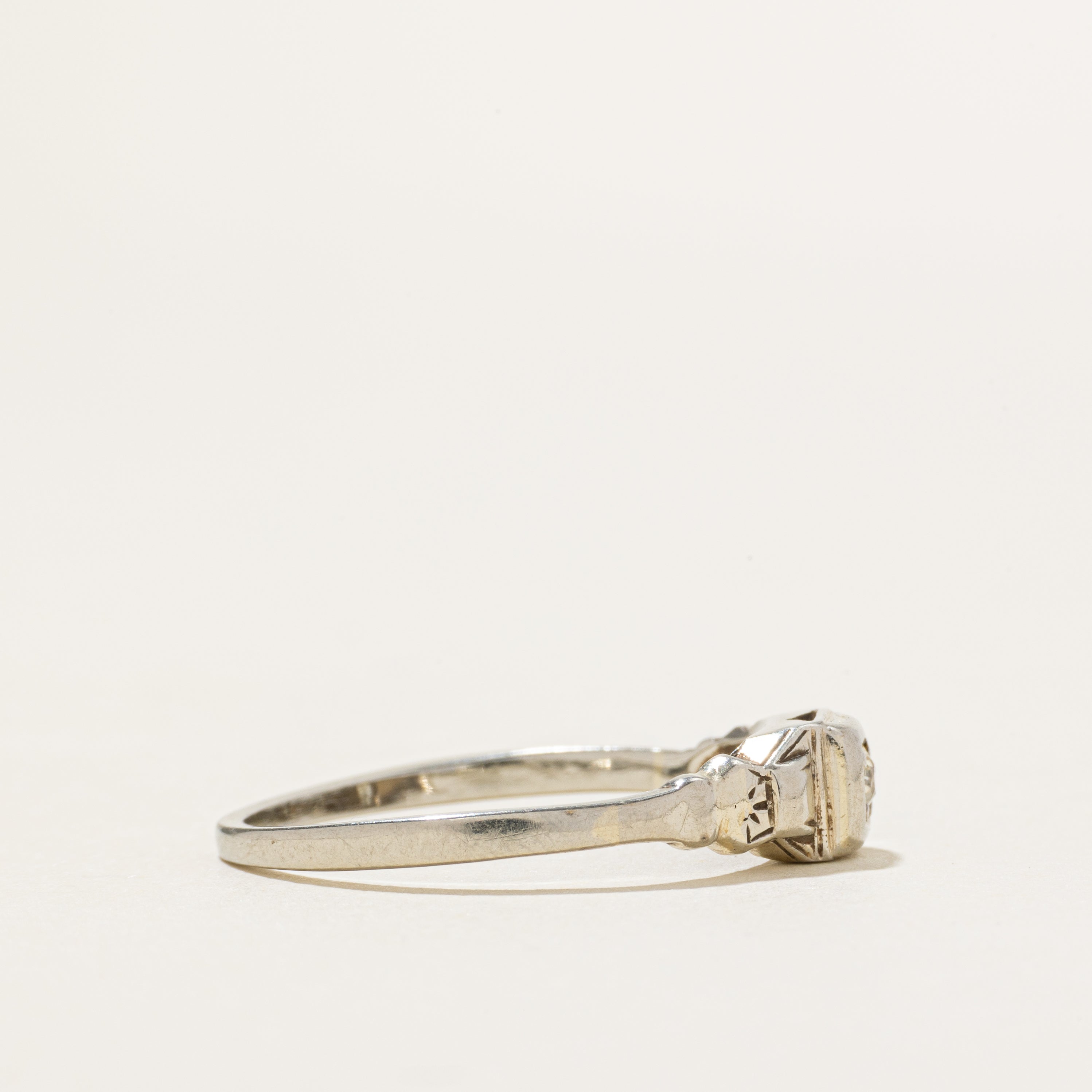 18k Diamond Engraved Ring | SZ 8
