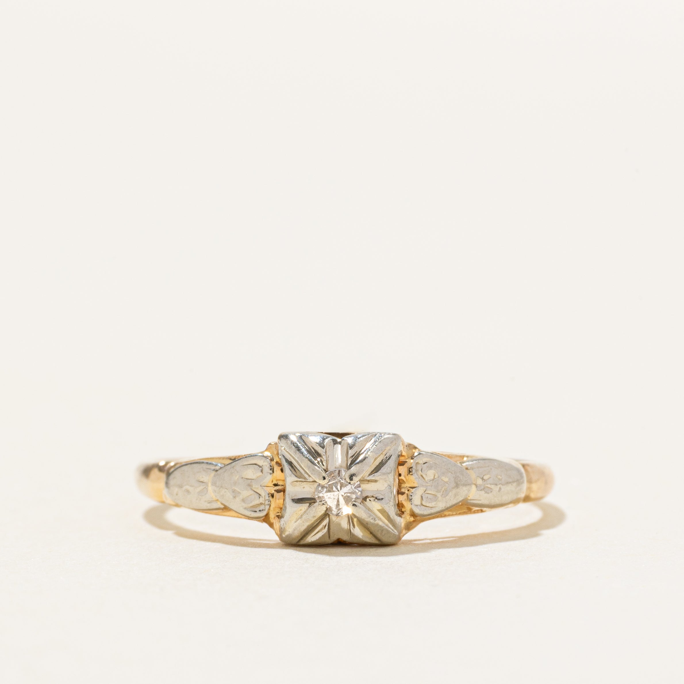 Two Tone Illusion Set Diamond Ring | SZ 7