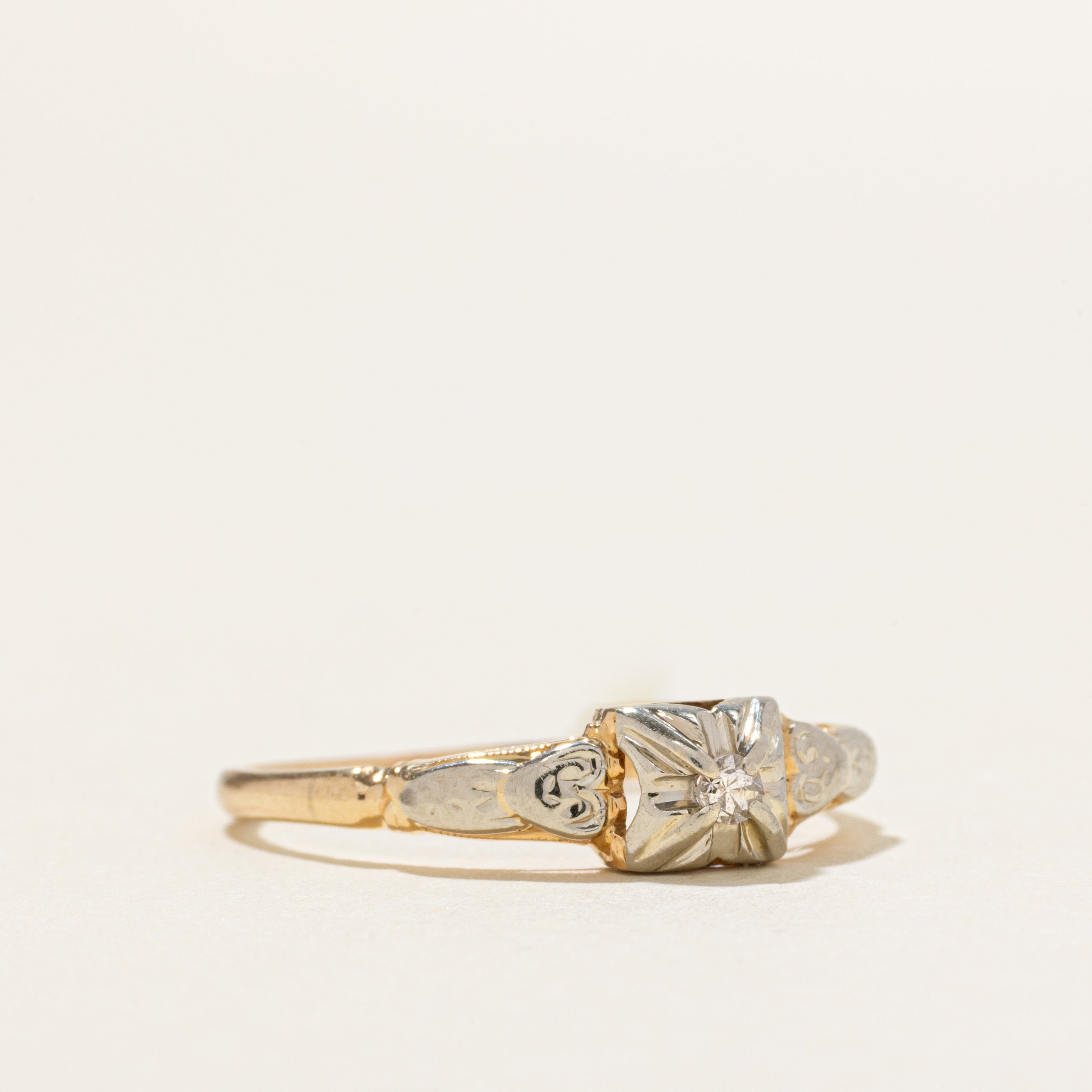 Two Tone Illusion Set Diamond Ring | SZ 7