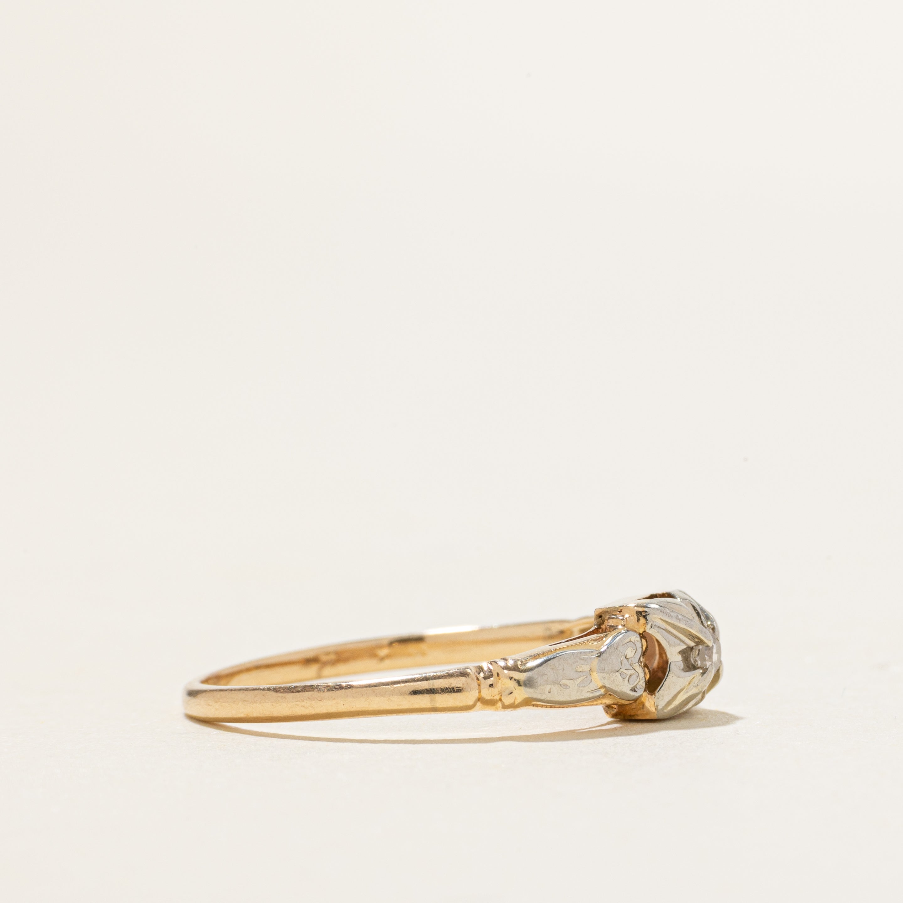 Two Tone Illusion Set Diamond Ring | SZ 7