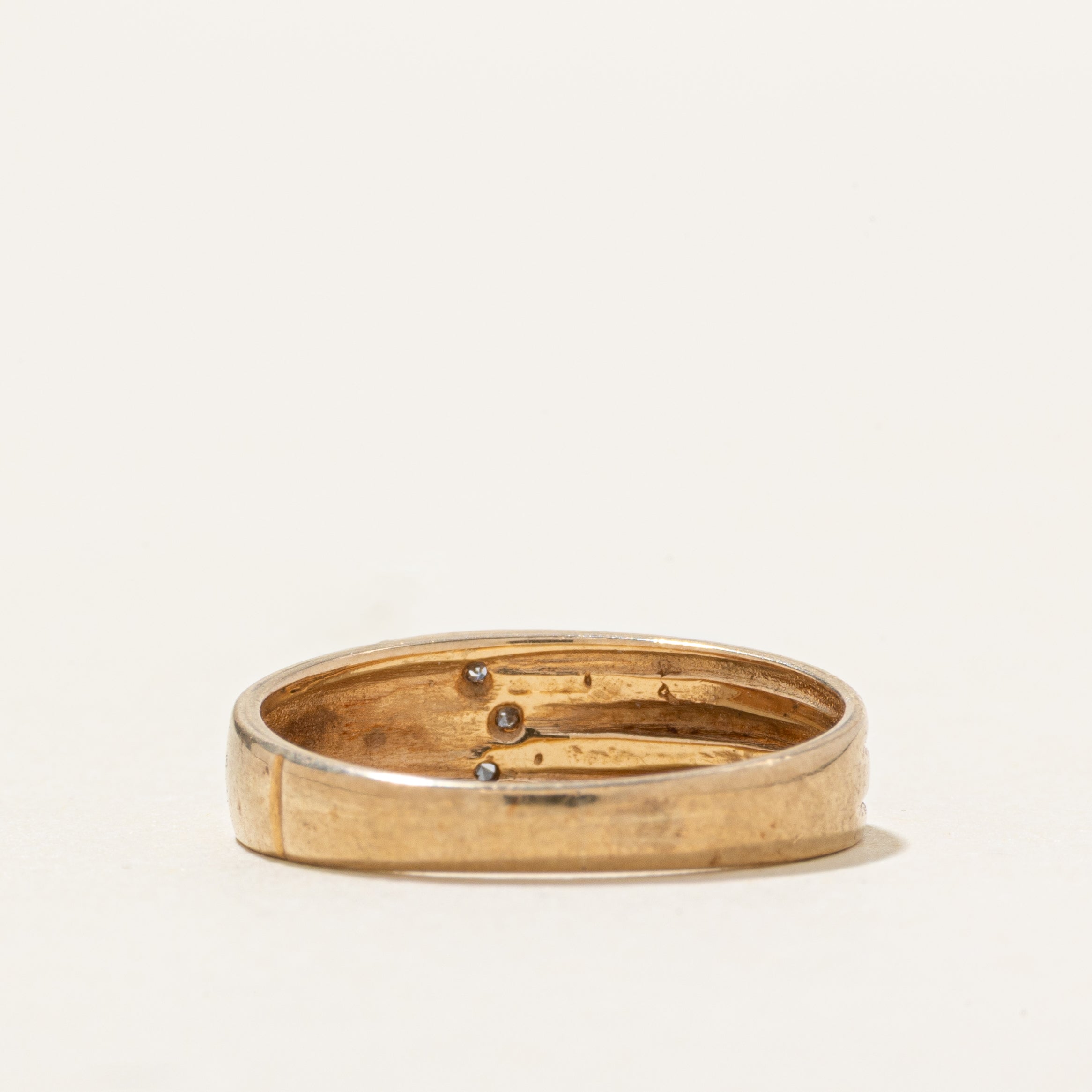 Diamond Accent Half Grooved Ring | SZ 4.25