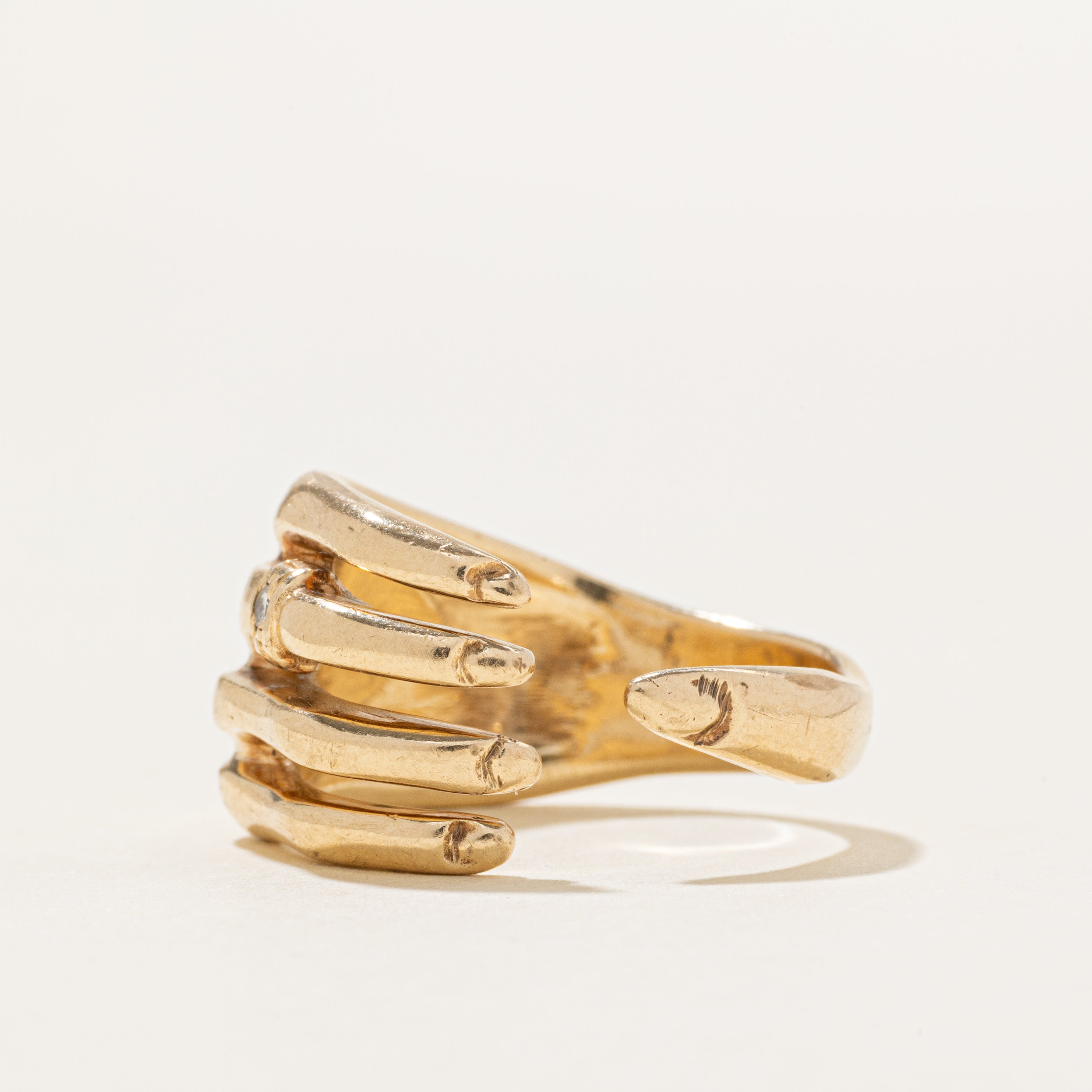 10k Diamond Hand Ring | SZ 8