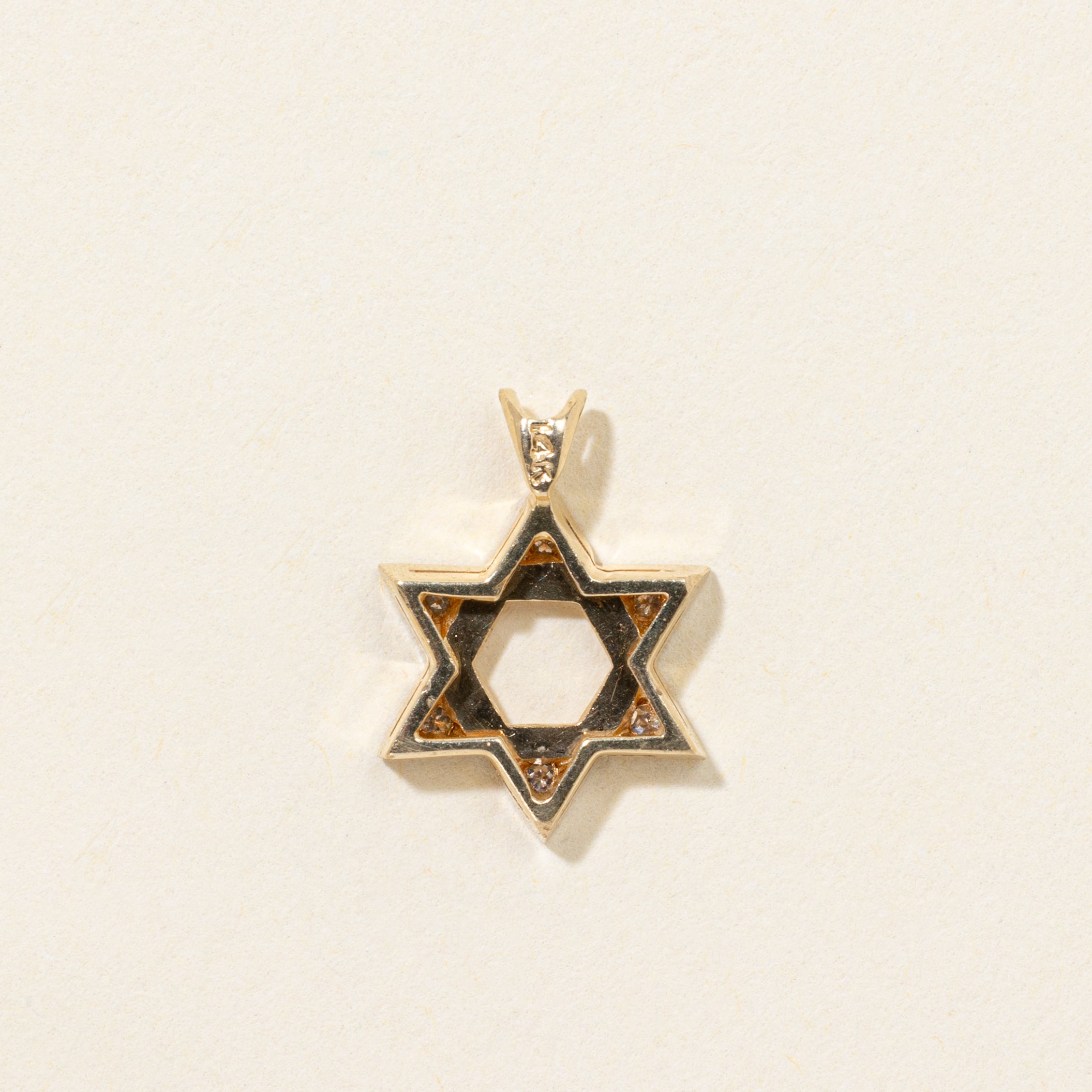 14k Diamond Star of David Pendant