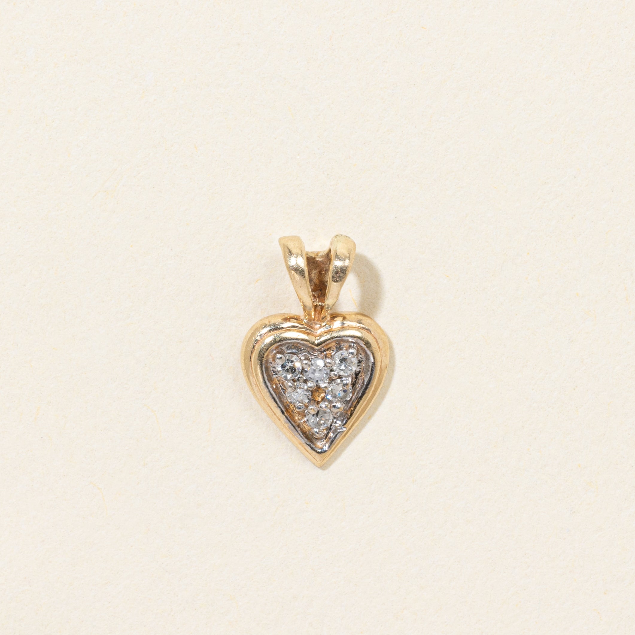 10k Diamond Cluster Heart Pendant
