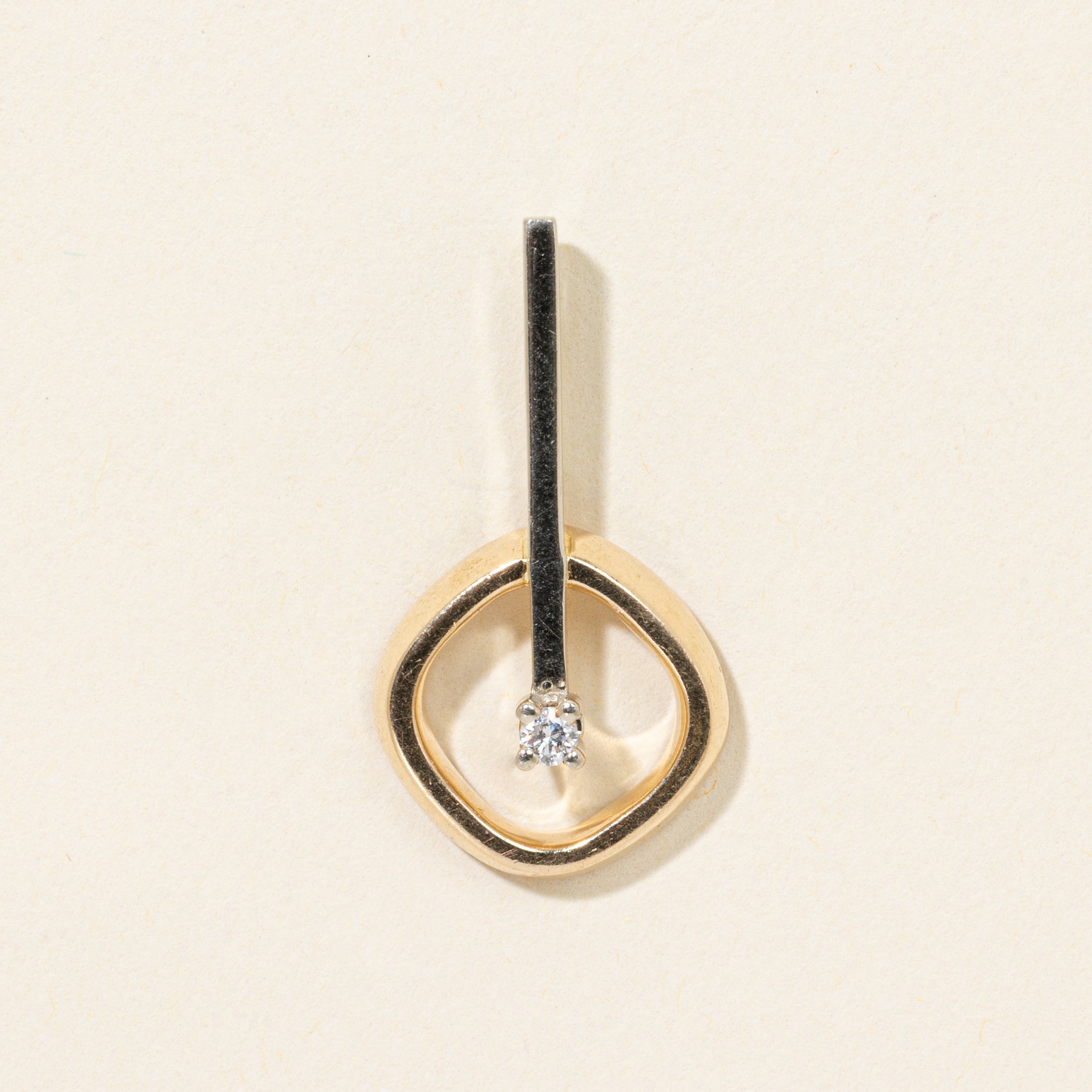 14k Diamond Drop Pendant