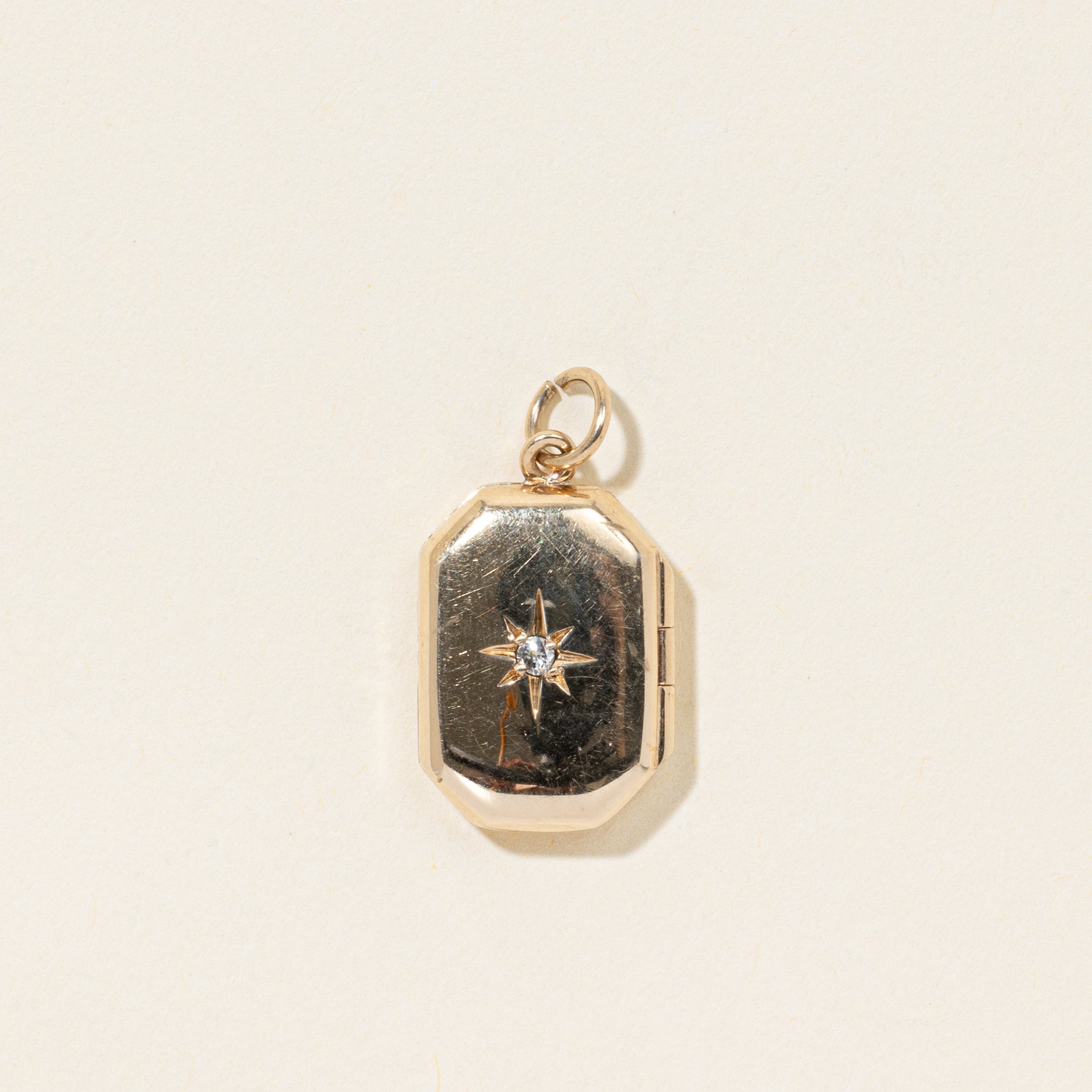 10k Star Set Diamond Octagonal Locket