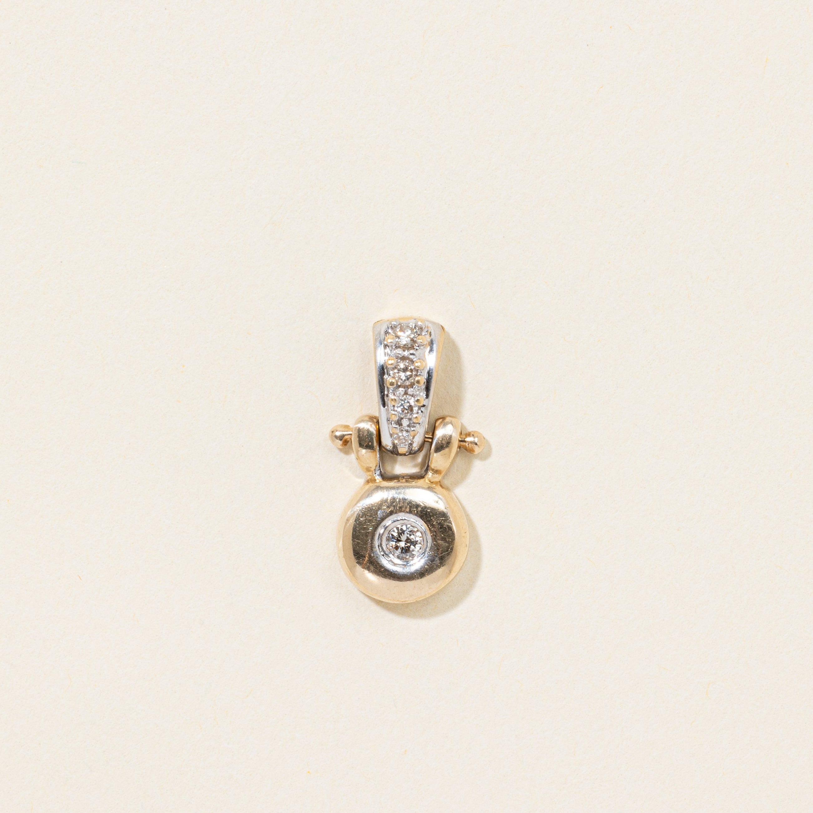 14k Bezel Set Diamond Pendant