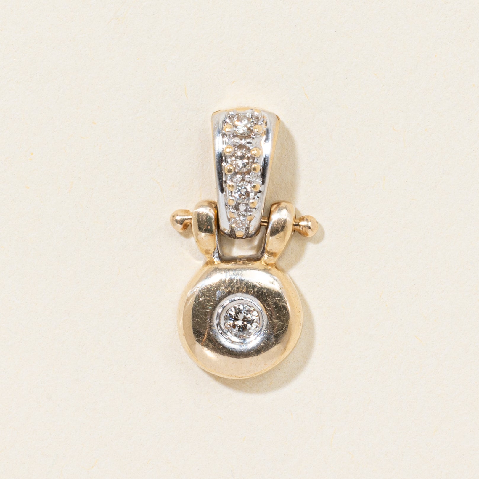 14k Bezel Set Diamond Pendant