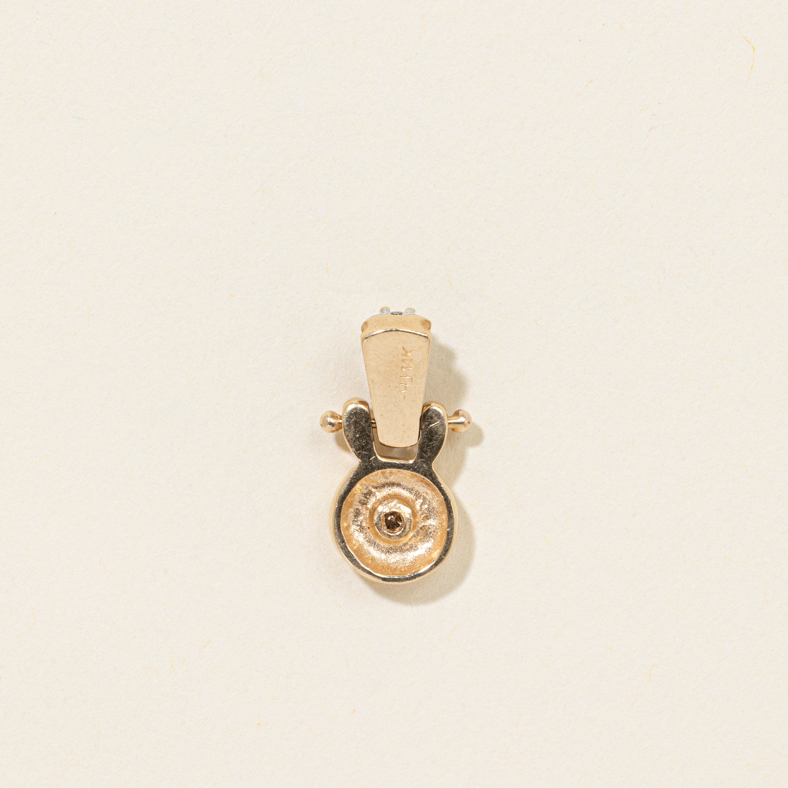 14k Bezel Set Diamond Pendant
